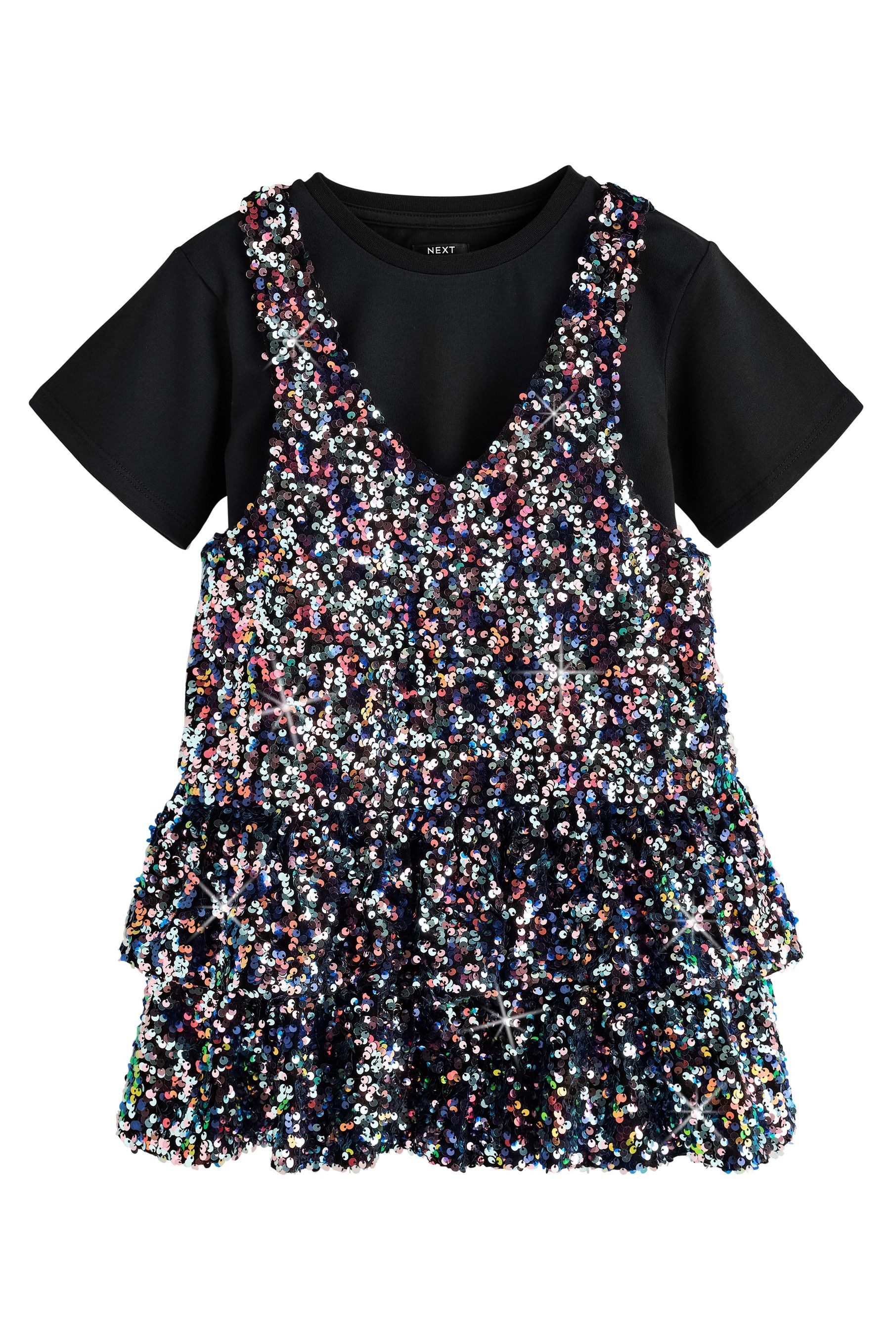 Next Shirtkleid T-Shirt-Kleid mit Pailletten (2-tlg)