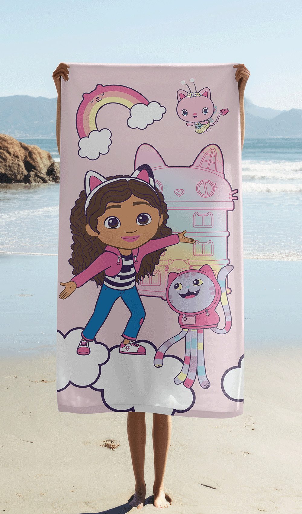 Gabby's Dollhouse Badetuch weiches Duschtuch Größe: 70x140 100% Baumwolle, (1-St)