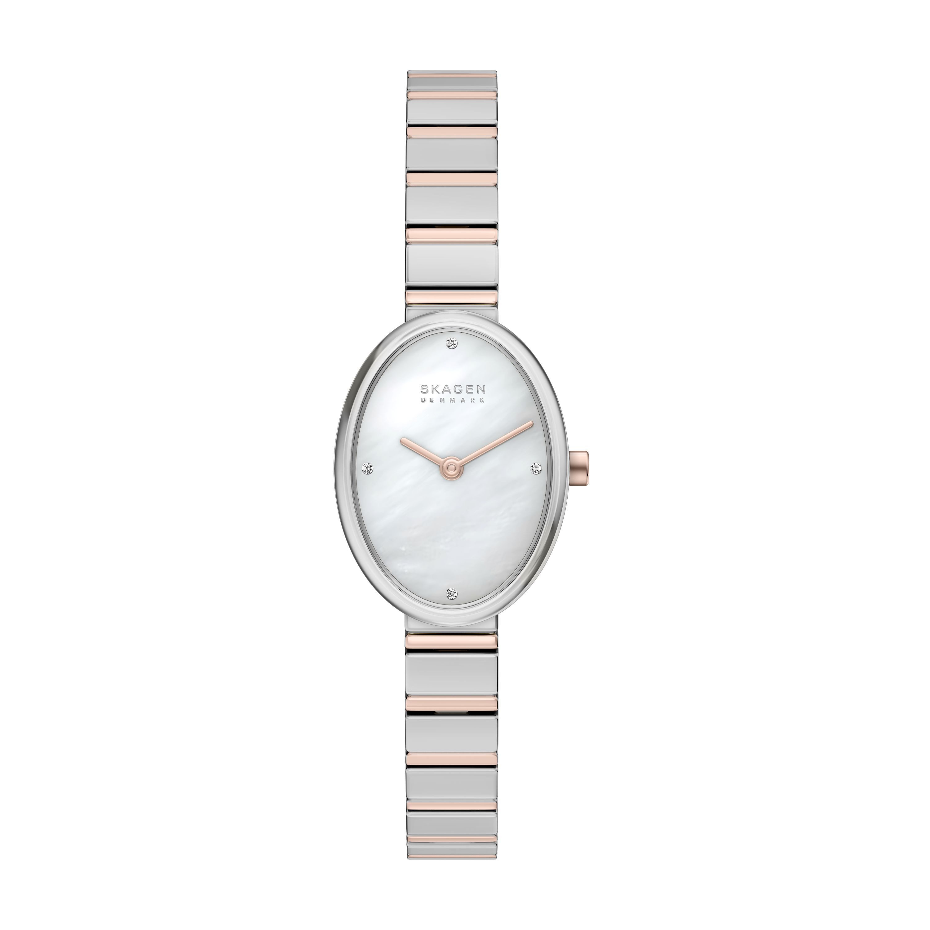 SKAGEN Quarzuhr Anita Oval SKW3184, Armbanduhr, Edelstahlarmband, analog, Glassteine