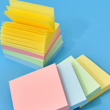 Rnemitery Haftnotizblock Farbige Haftnotizen 76 x 76 mm für Büro Zuhause Schule Sitzung, Wasserdicht, langlebig und nicht leicht zu beschädigen