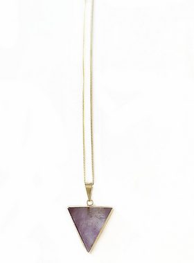 Crystal and Sage Jewelry Kette mit Anhänger Amethyst Dreieck Halskette vergoldet