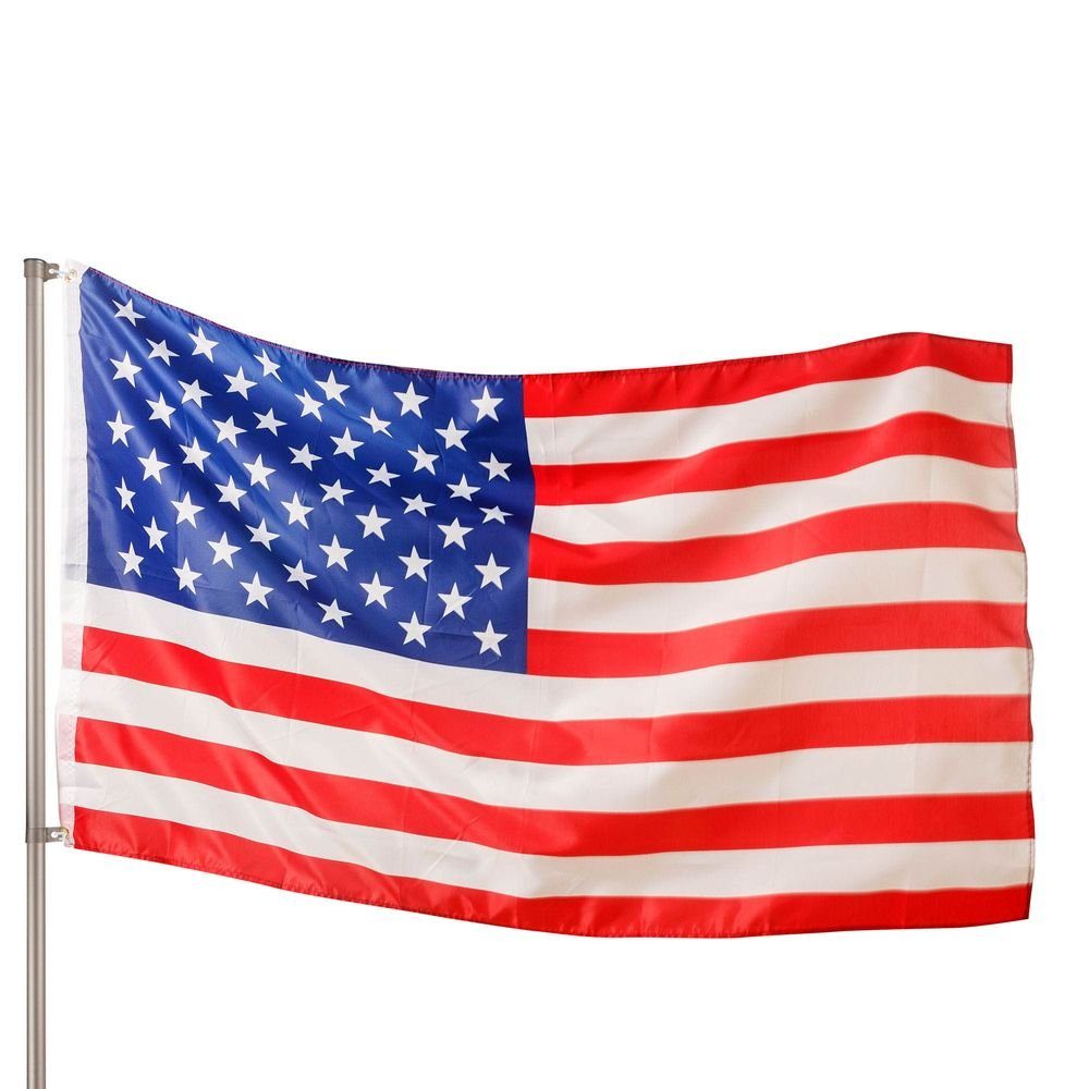 PHENO FLAGS Flagge Recycelte Premium USA Flagge 90 x 150 cm Amerikanische Fahne Amerika (Hissflagge für Fahnenmast), Inkl. 2 Messing Ösen