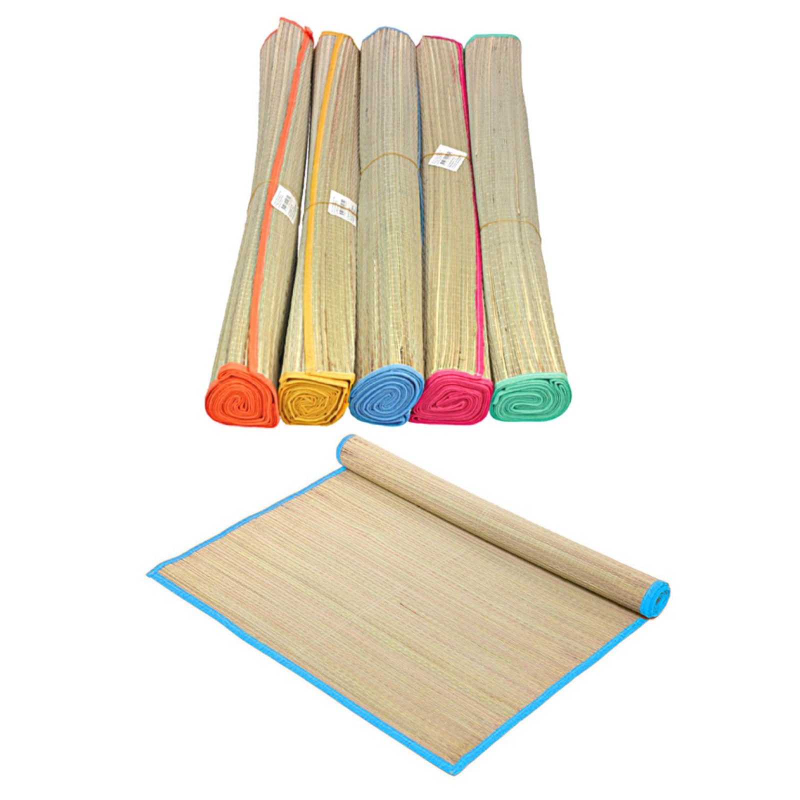 HAC24 Strandtücher Strandtuch Strohmatte Liegematte Faltbar Rollmatte Strand Matte, (1-St), aus Bast 175 x 60cm