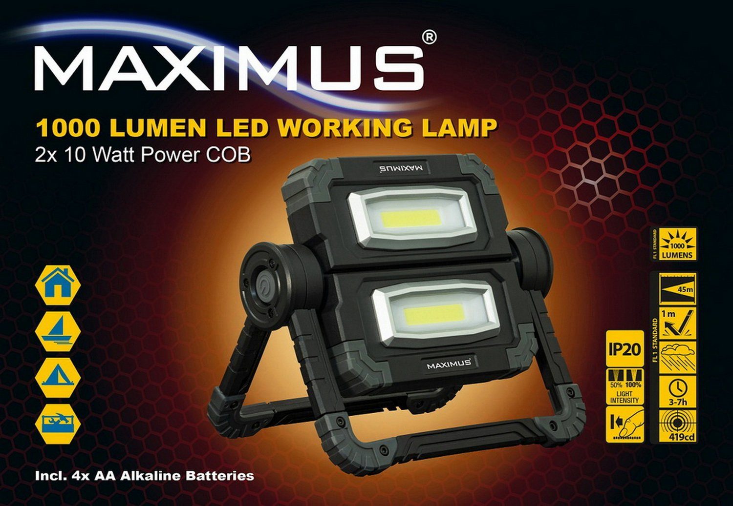 COB Maximus Arbeitsleuchte Tageslichtweiß LED "Butterfly LED / Arbeitsleuchte Schmetterling" LED, Werkstattleuchte,