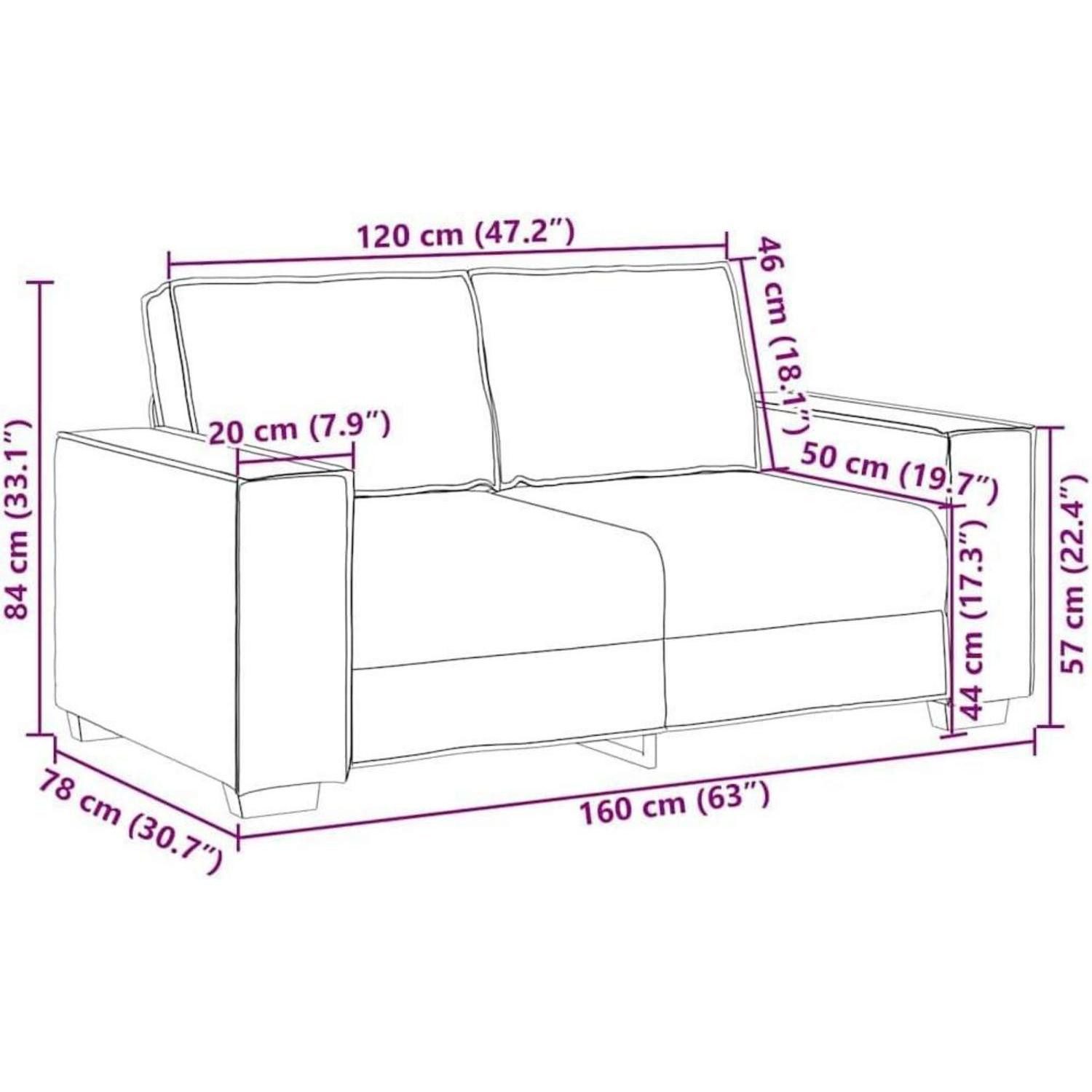 LuxusKollektion 2-Sitzer Sofa 2 Sitzer Wohnzimmer Samt Gelb 120 cm Gelb