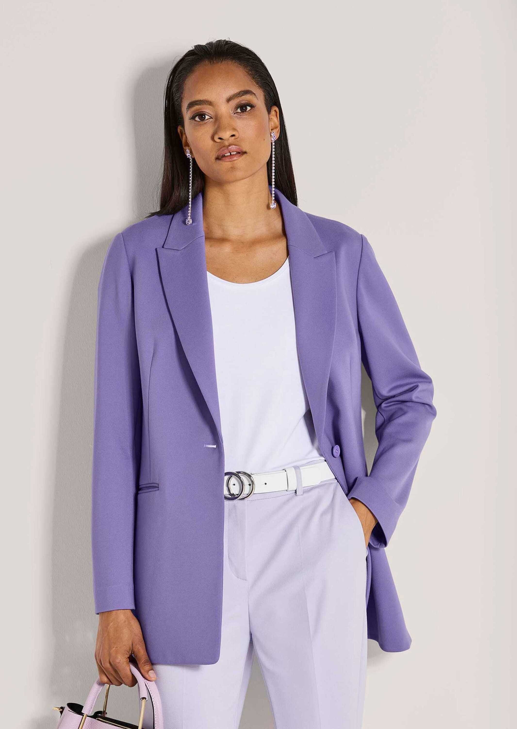 MADELEINE Kurzblazer Eleganter Longblazer mit Stretch-Komfort Businessblazer mit Reverskragen und langen Ärmeln