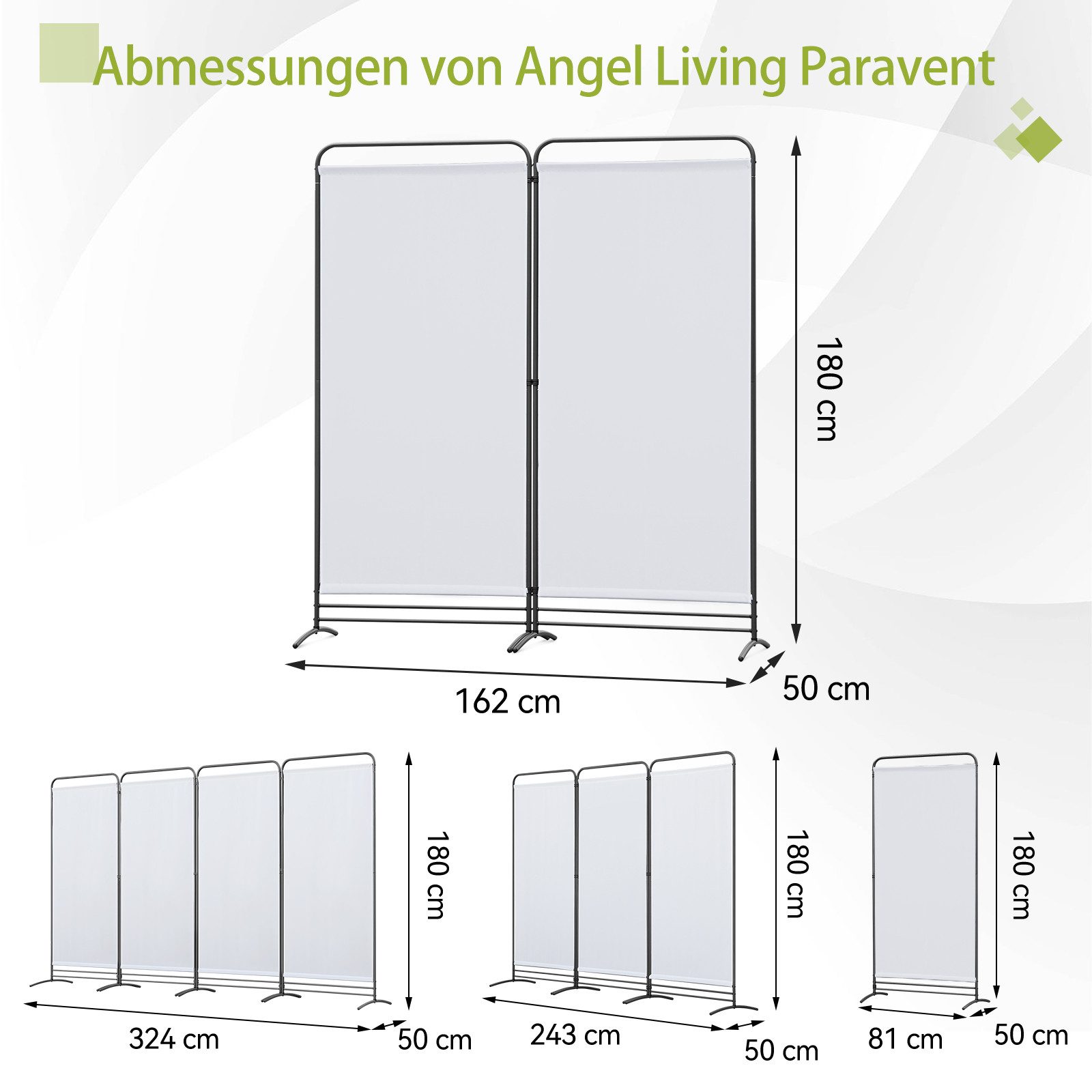 Angel Living Paravent 2 Teilig klappbarer günstig online kaufen