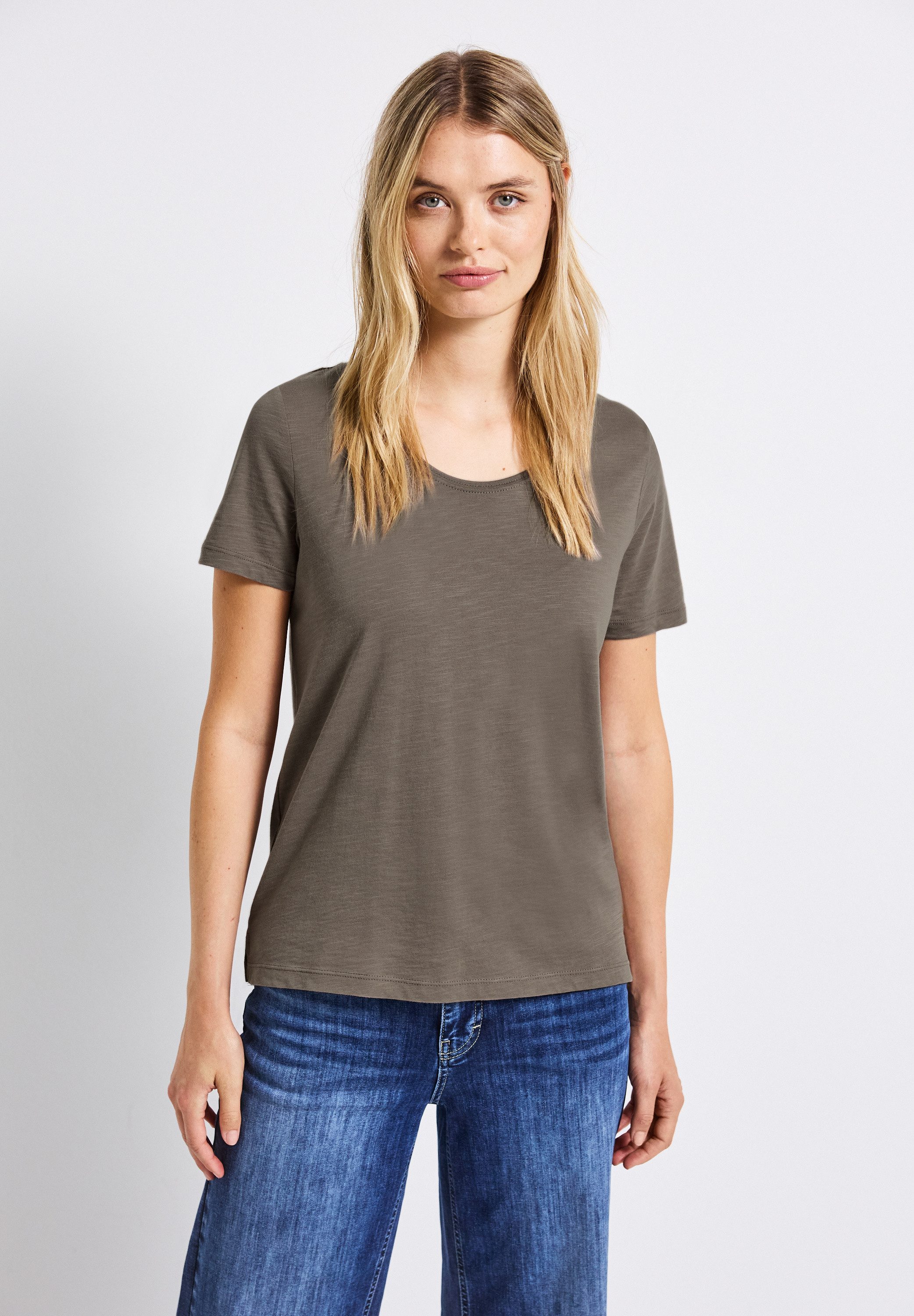 STREET ONE V-Shirt, im soften Baumwoll-Mix günstig online kaufen