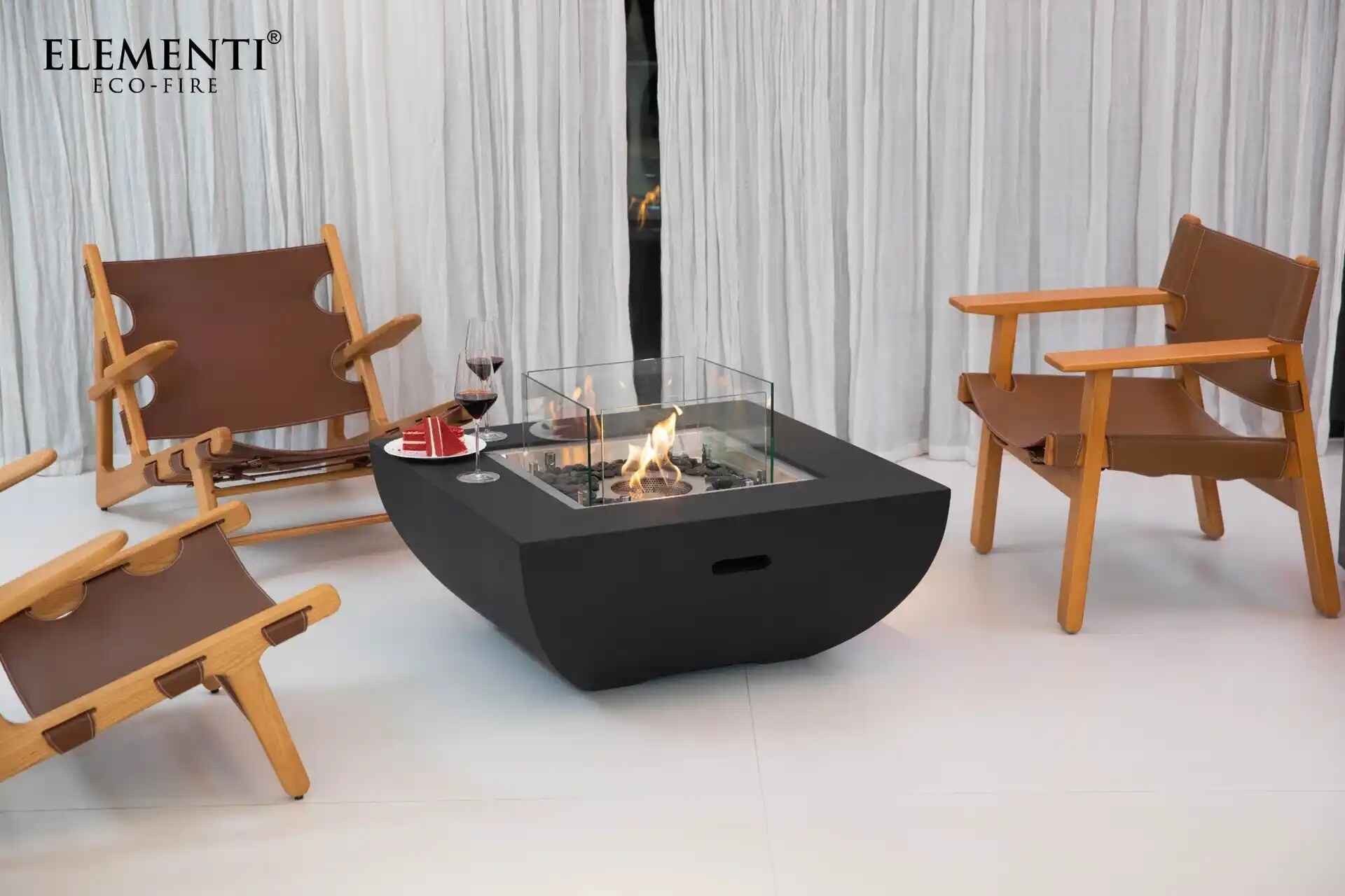 ELEMENTI Dekokamin AURORA ETHANOL FEUERSTELLE (Schieferschwarz, Stein)