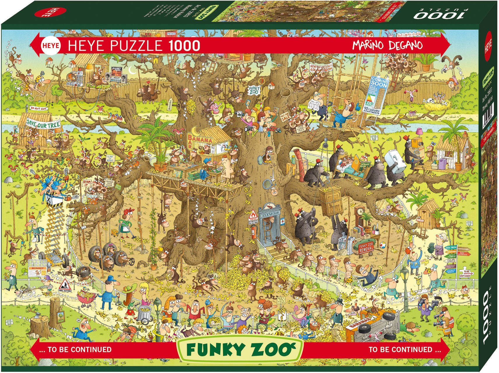 HEYE Puzzle Monkey Habitat, 1000 Puzzleteile, Made in Germany