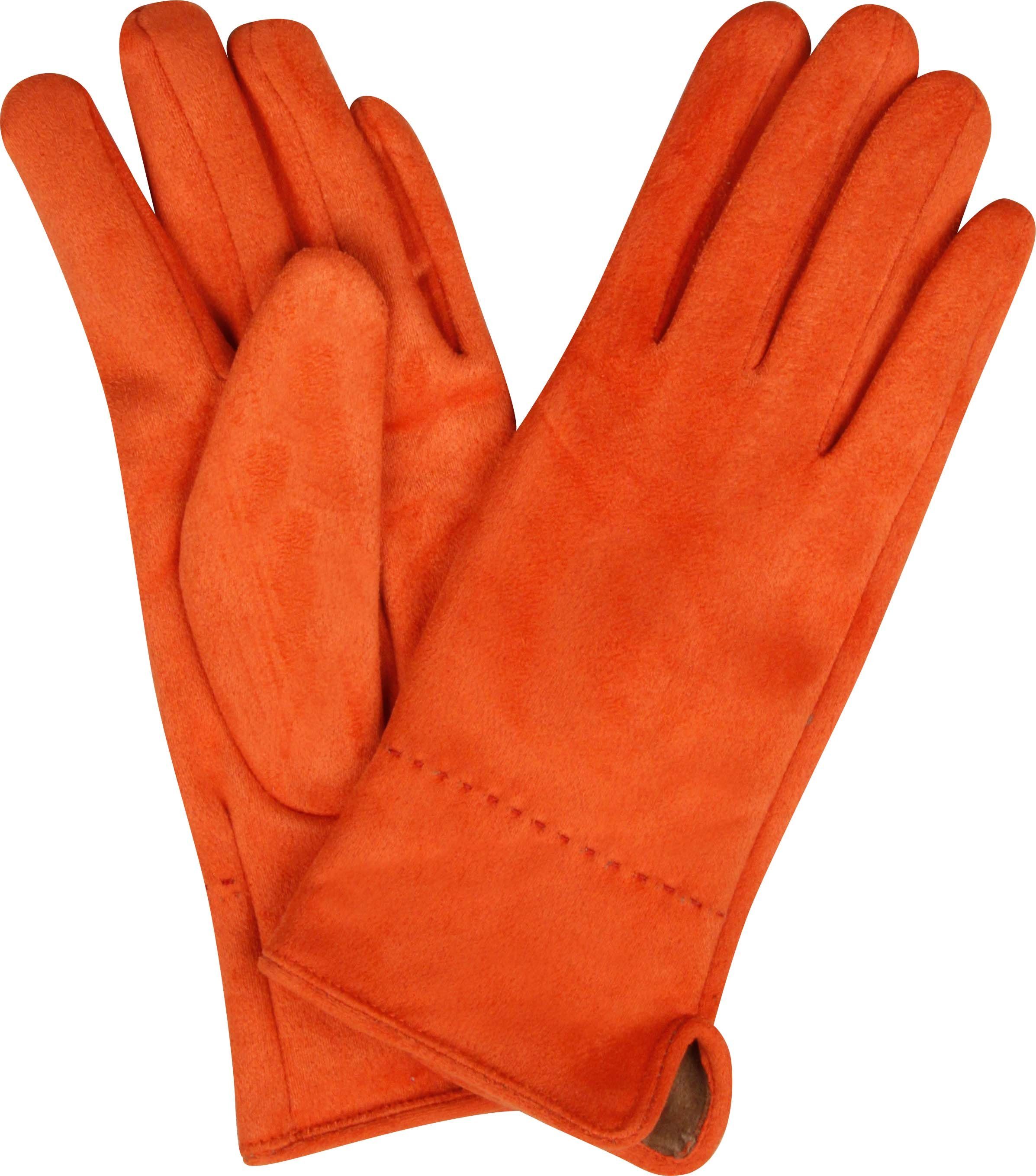 Capelli New York Strickhandschuhe Wildlederoptik orange Handschuhe