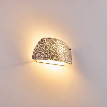 hofstein Wandleuchte »Vuezzis« Wandlampe aus Glas in Silber, ohne Leuchtmittel, moderne mit Lichtspiel an der Wand, 1xE27, Innen mit Up & Down-Effekt