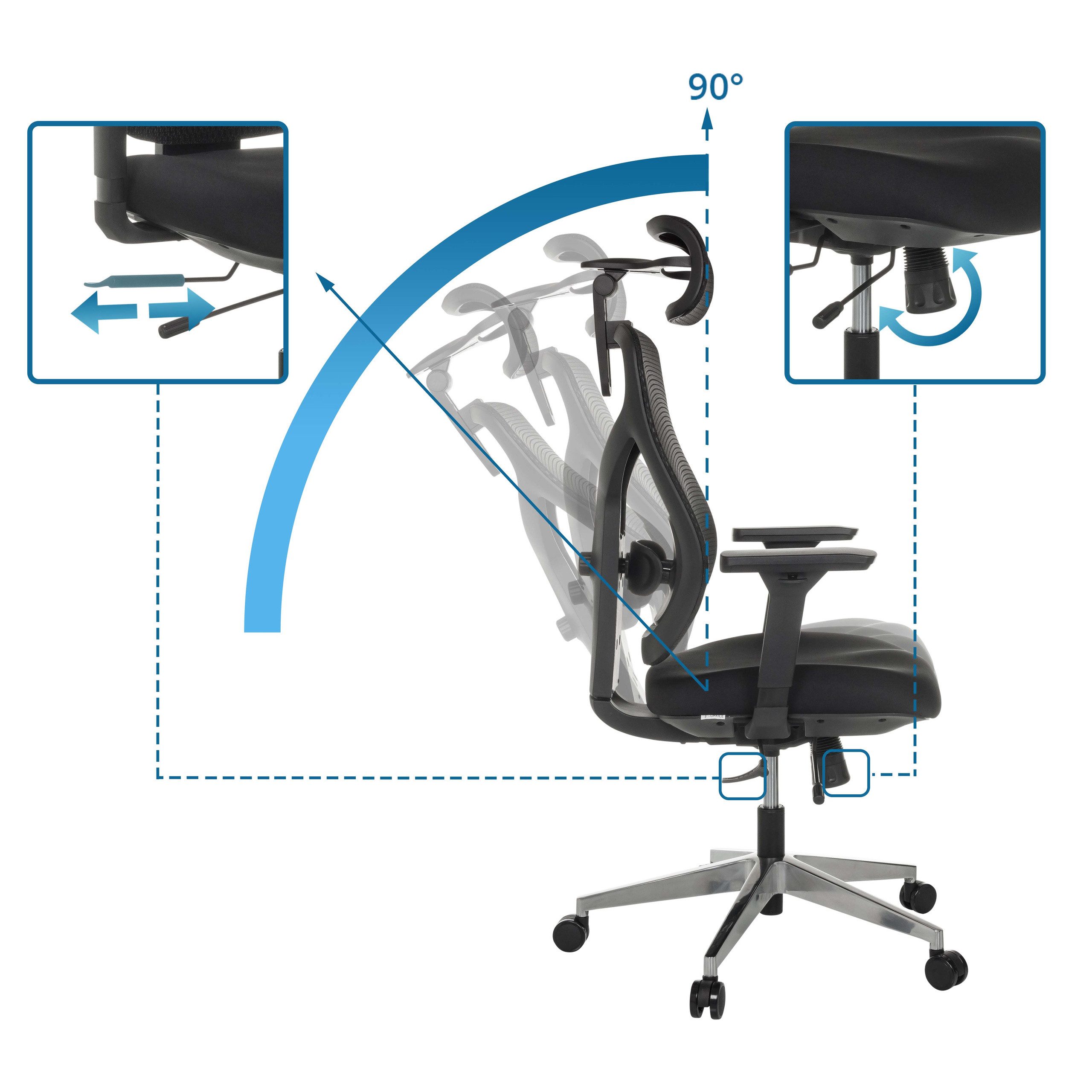 hjh OFFICE Drehstuhl High End Bürostuhl Cassilis B Stoff / Netzstoff (1 St), Profi Schreibtischstuhl ergonomisch, Chefsessel höhenverstellbar