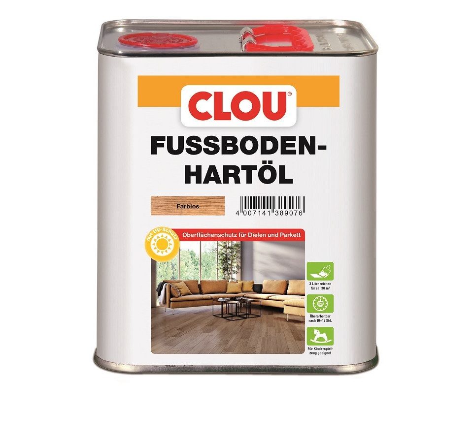 CLOU Hartholzöl Clou Fußboden Hartöl 3 L farblos