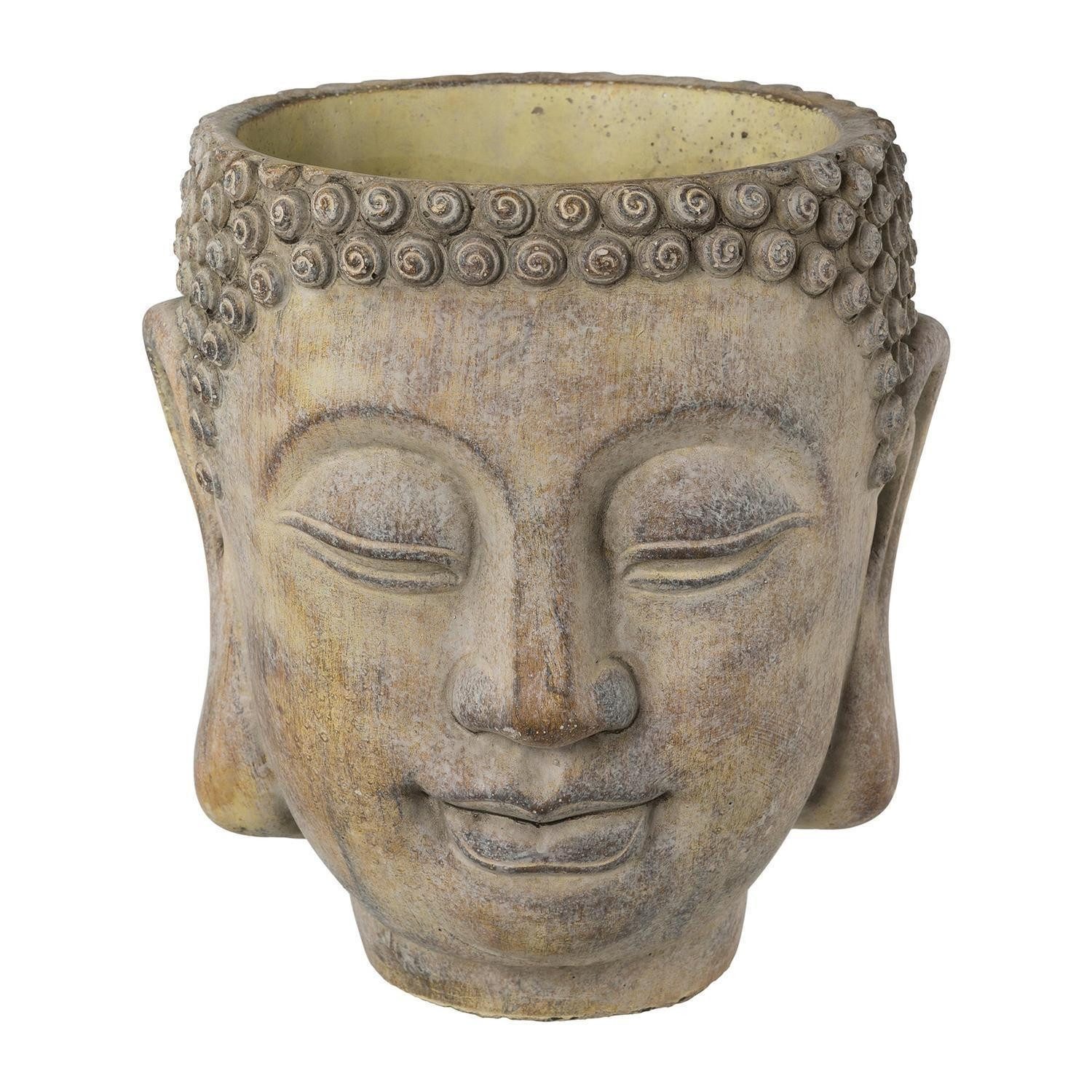 Übertopf CARM, B 15 x H 17 cm, Grau, Beige, Zement