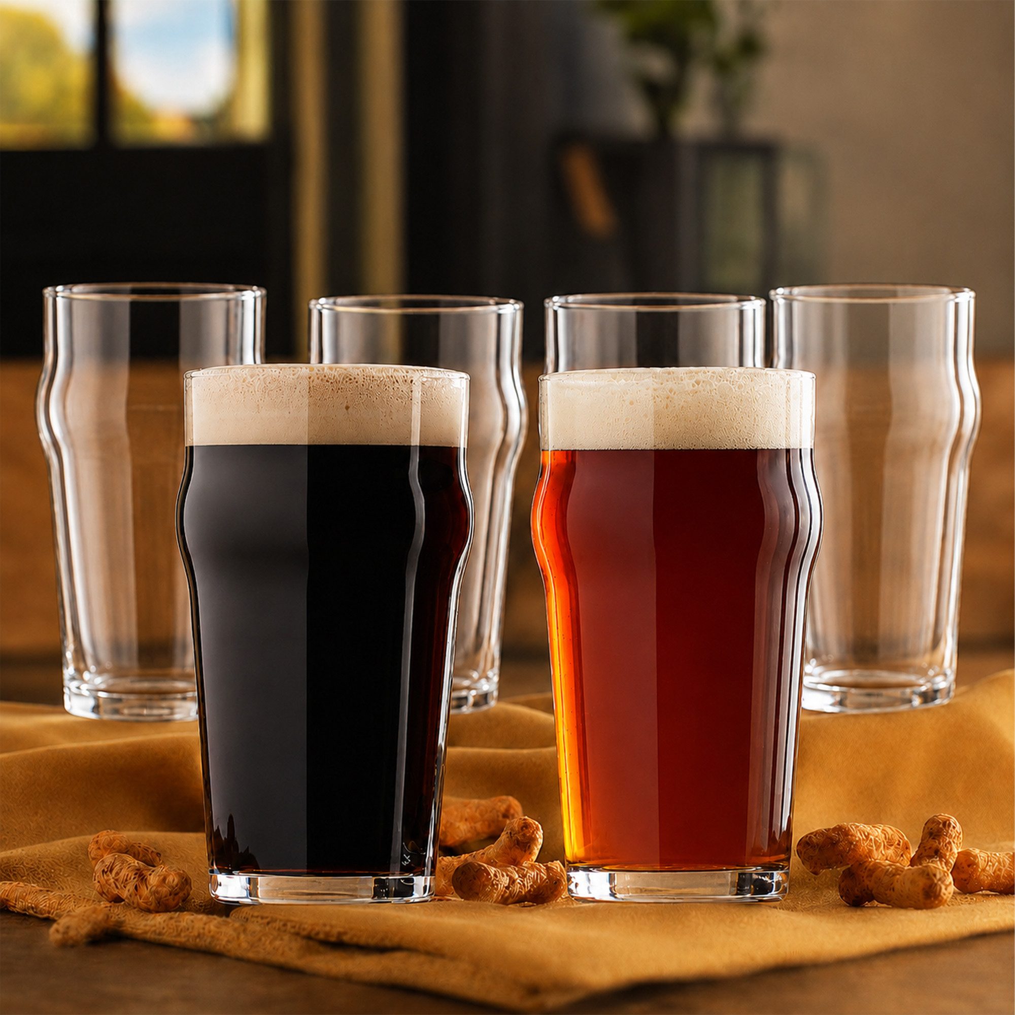 LAV Gläser-Set Noniq Bierglas, 6-tlg., Glas, 6er Set, 570ml, Ideal für Bier, Cider, Softdrinks oder Wasser.