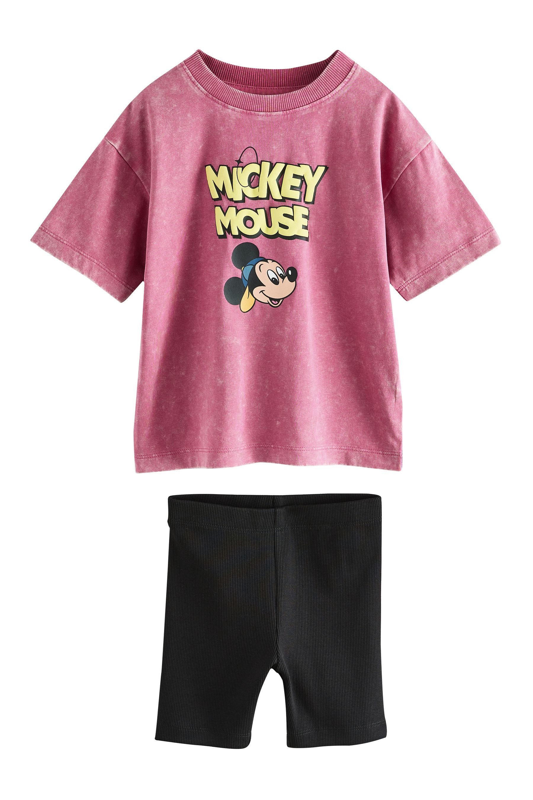 Next Shirt & Shorts Micky Maus Kurzärmeliges T-Shirt und Shorts im Set (2-tlg)
