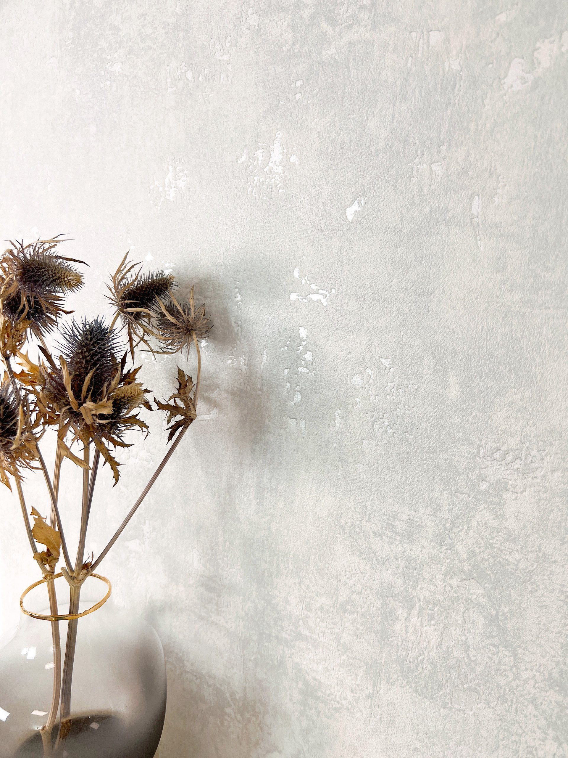 Newroom Vliestapete, Weiß Tapete Modern Beton - Betonwand Glanztapete Hellg günstig online kaufen