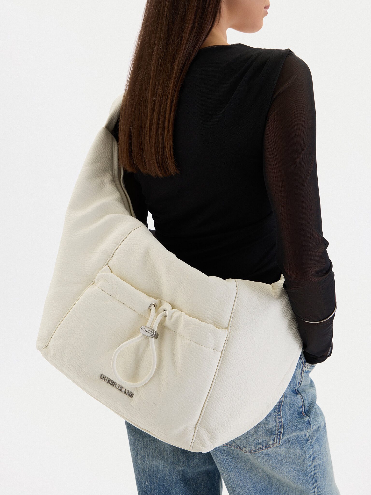 GUESS JEANS Handtasche Guess Jeans Damenhandtasche Écru GUESS JEANS-CWBEO-GUESS-XC-005-09 Elf