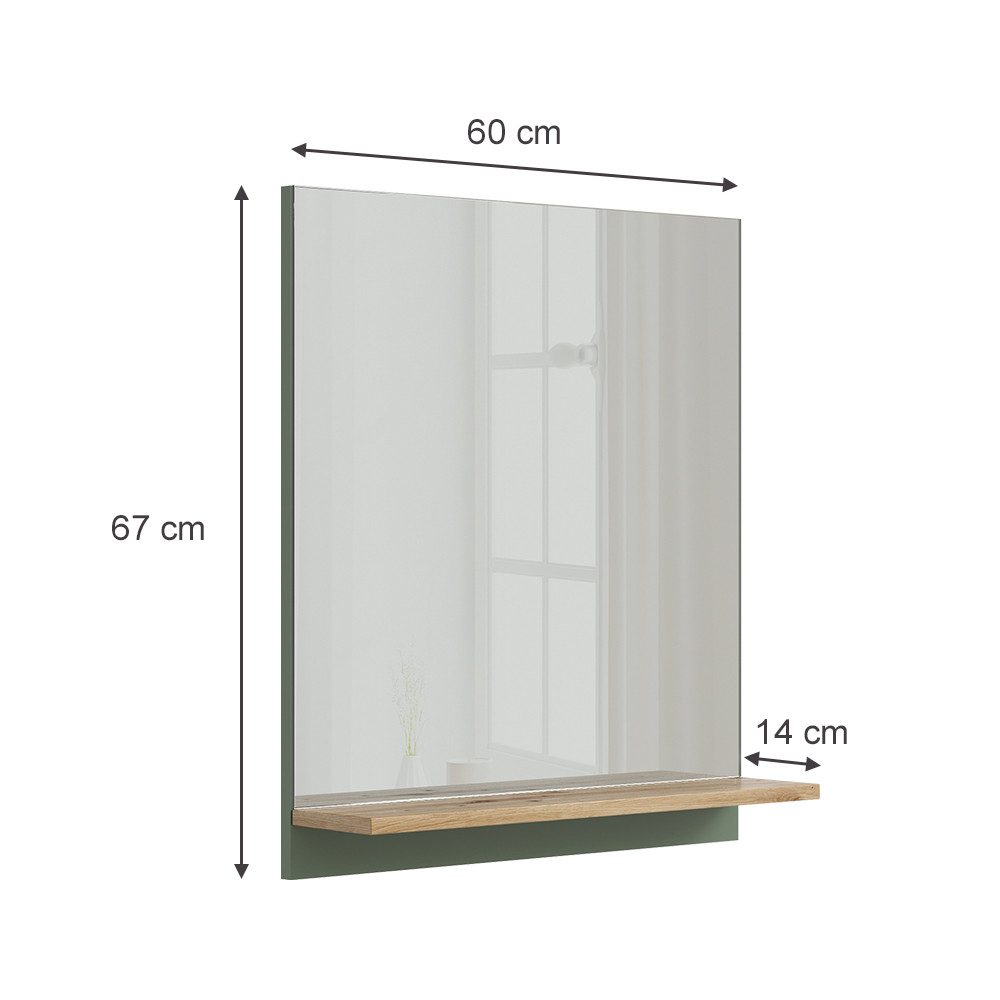 Vicco Badspiegel Marelle, Grün/Artisan, 60 x günstig online kaufen
