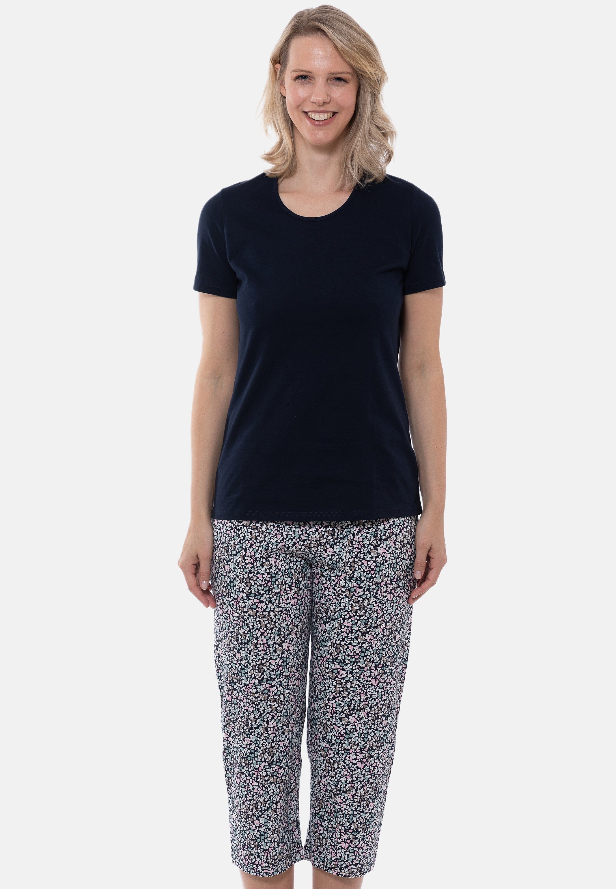 Ammann Pyjama Organic Cotton (Set, 2 tlg) Schlafanzug Kurzarm - Baumwolle - Lounge-Set aus T-Shirt und 3/4-Hose