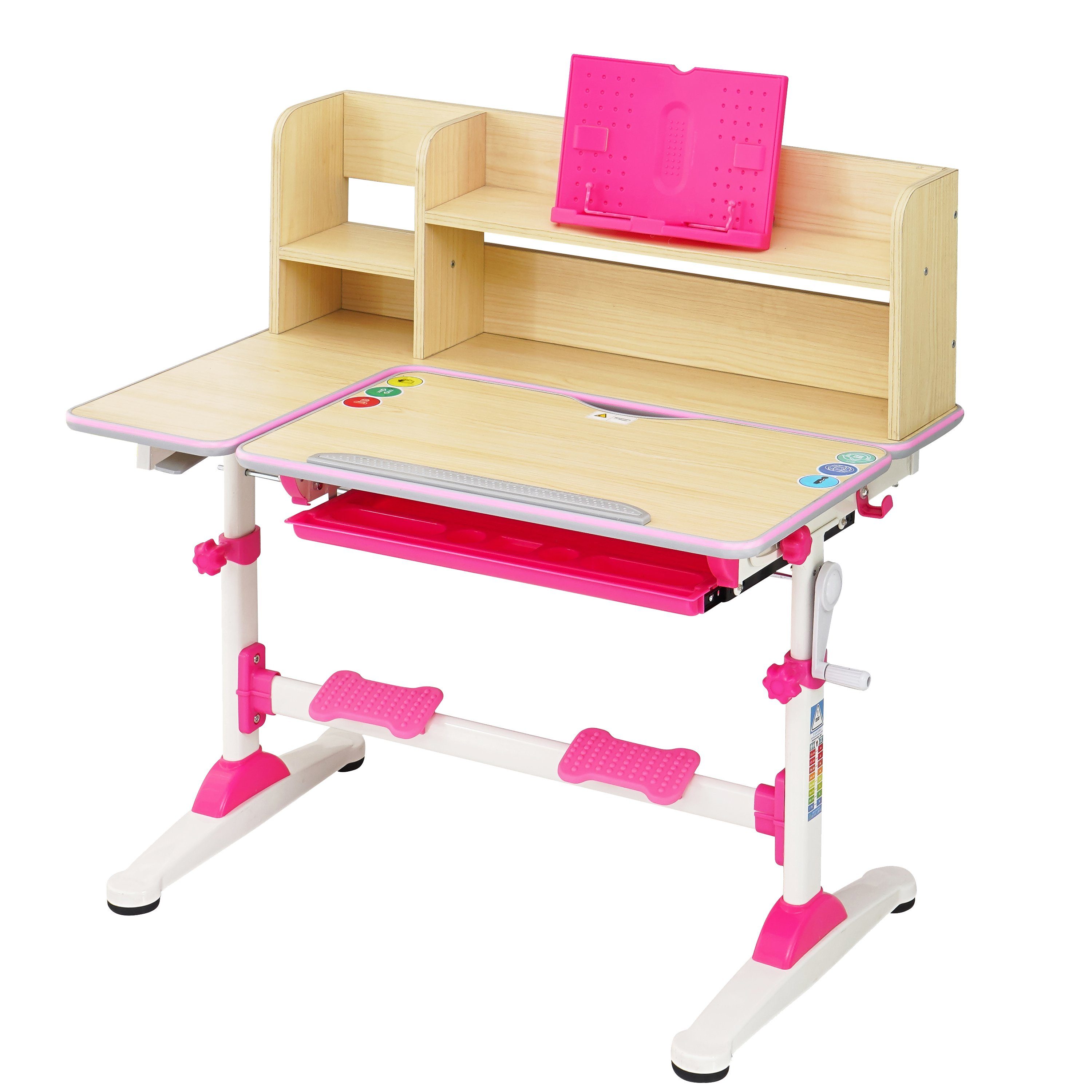 Natsen Kinderschreibtisch, Natsen Kinderschreibtisch Schülerschreibtisch  mit Bücherregal und Schublade, höhenverstellbar neigbar, Schreibtisch für  Kinder (Rosa) online kaufen | OTTO