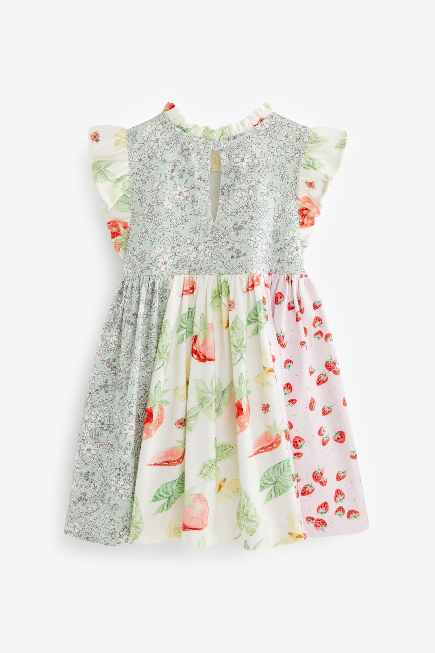 Next Jerseykleid (1-tlg) Floral Ärmeln kurzen Gestuftes mit Jerseykleid