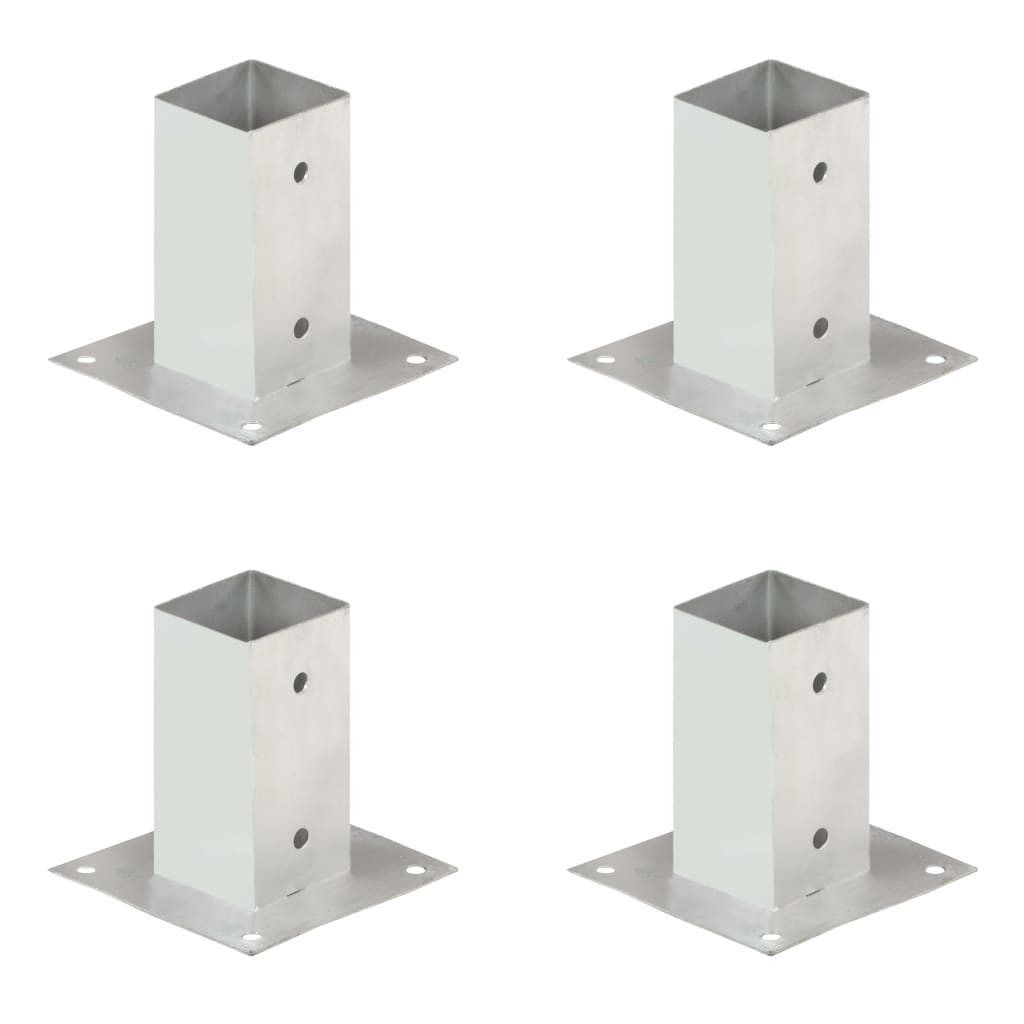 vidaXL Zaunpfosten Pfostenanker 4 Stk. Verzinktes Metall 71 mm, (4-St)