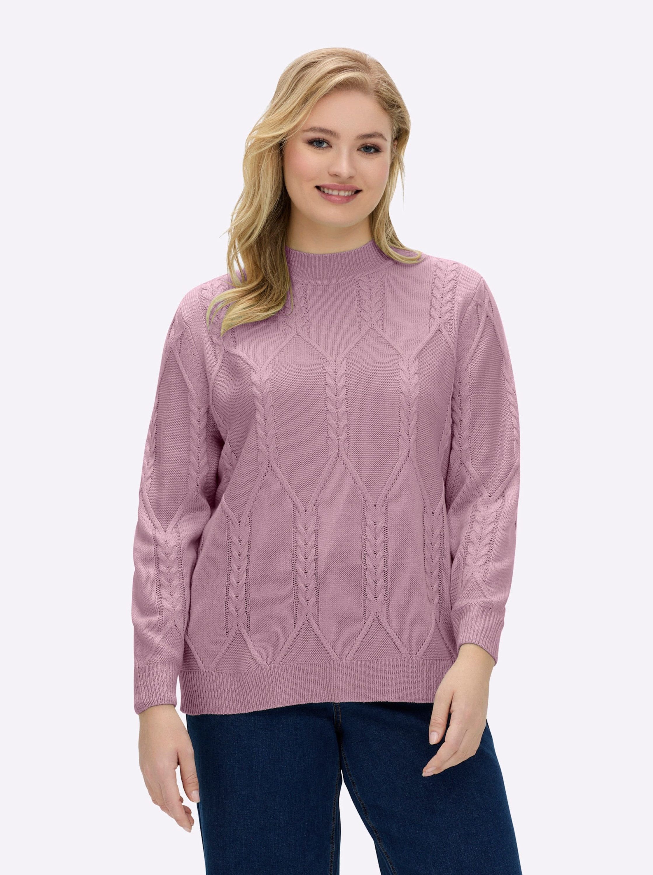 Sieh an! Strickpullover Stehkragen-Pullover Langarm günstig online kaufen