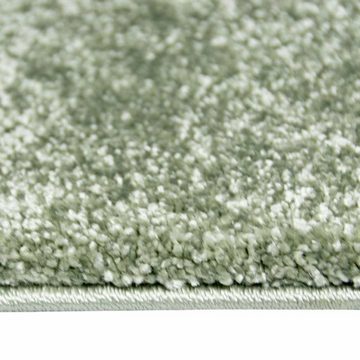 Teppich Moderner Designer Wohnzimmer-Teppich im Uni Design in mint, Carpetia, rechteckig, Allergiker-freundlich, Hautsympathisch, Für Fußbodenheizung geeignet