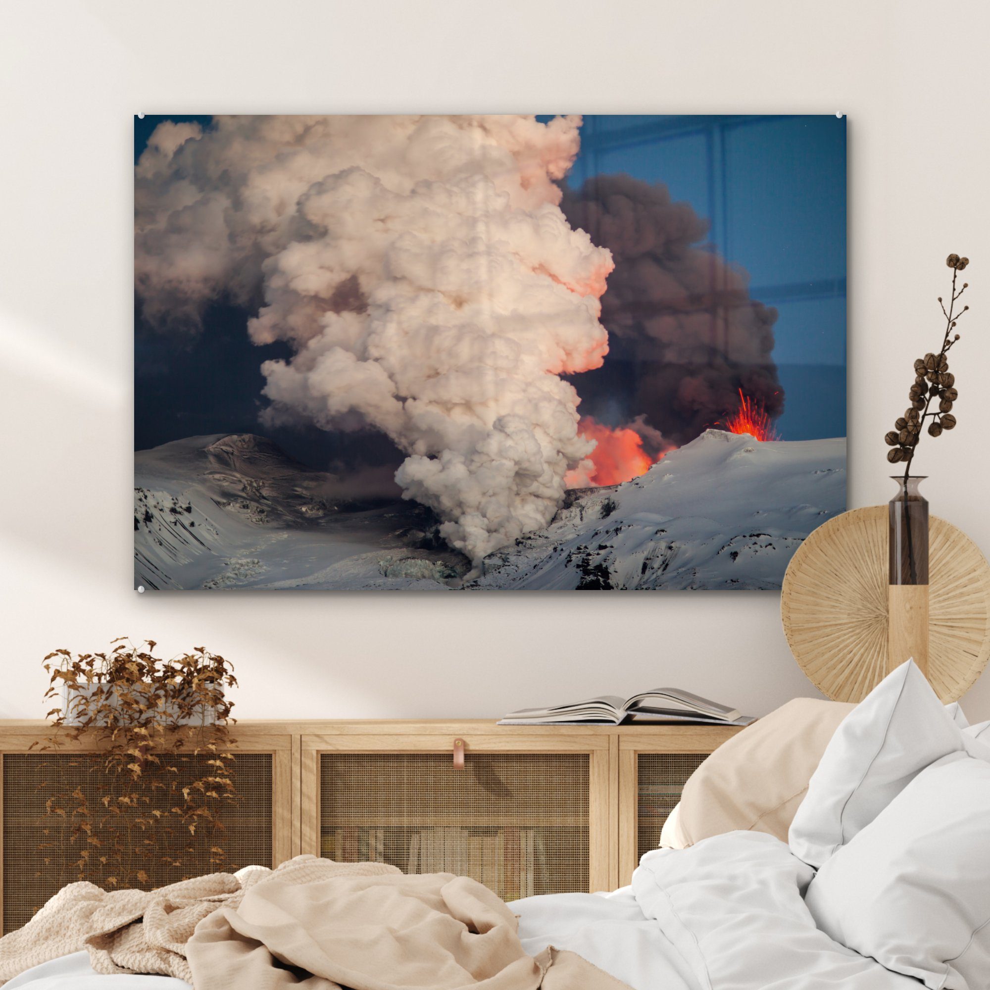 Schlafzimmer des Wohnzimmer (1 Ausbruch Acrylglasbild & Acrylglasbilder MuchoWow Eyjafjallajökull, St),