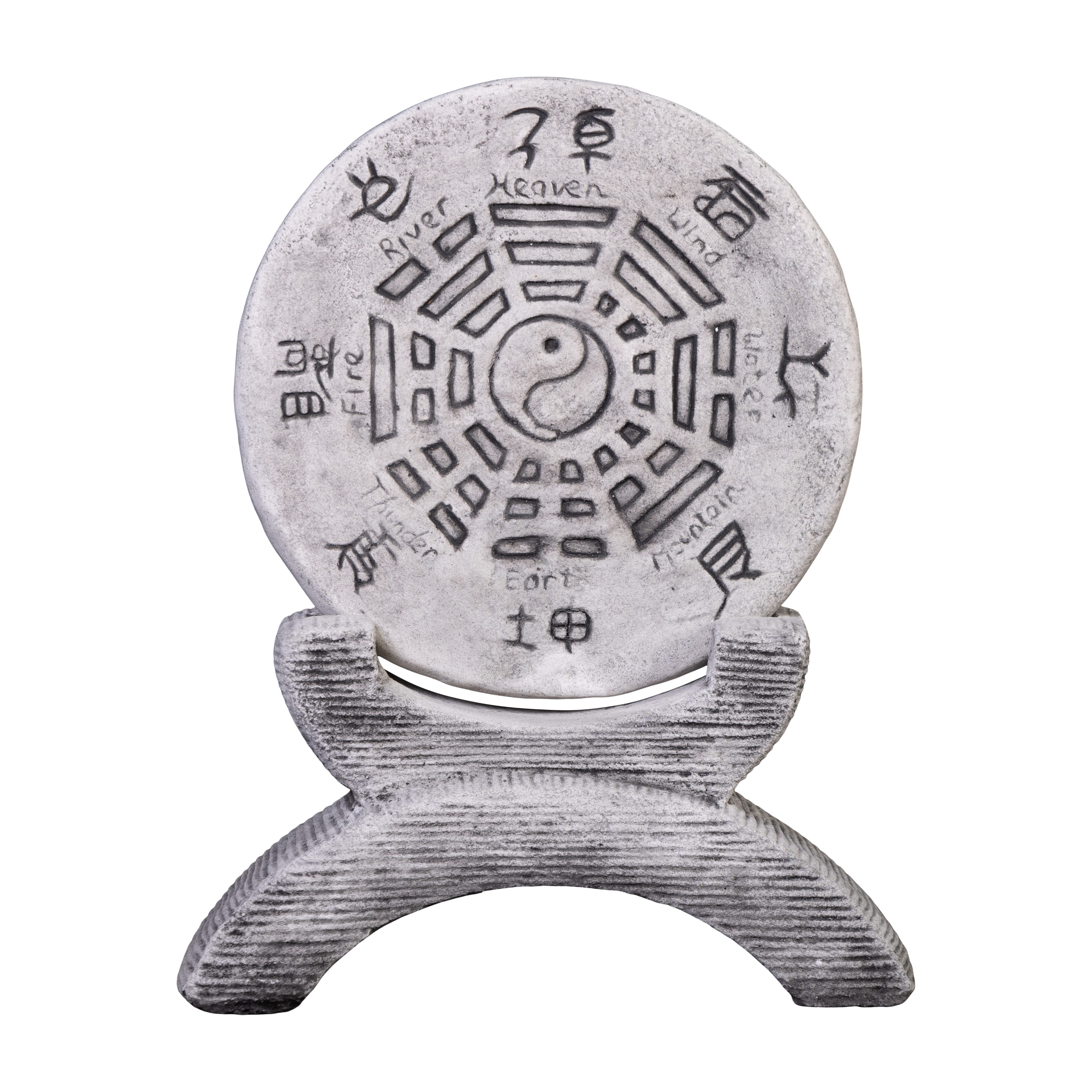 gartendekoparadies.de Gartenfigur Chinesisches Gartenhoroskop Yin und Yang, Steinfigur, H. 47 cm, 13 kg, Frostsicher