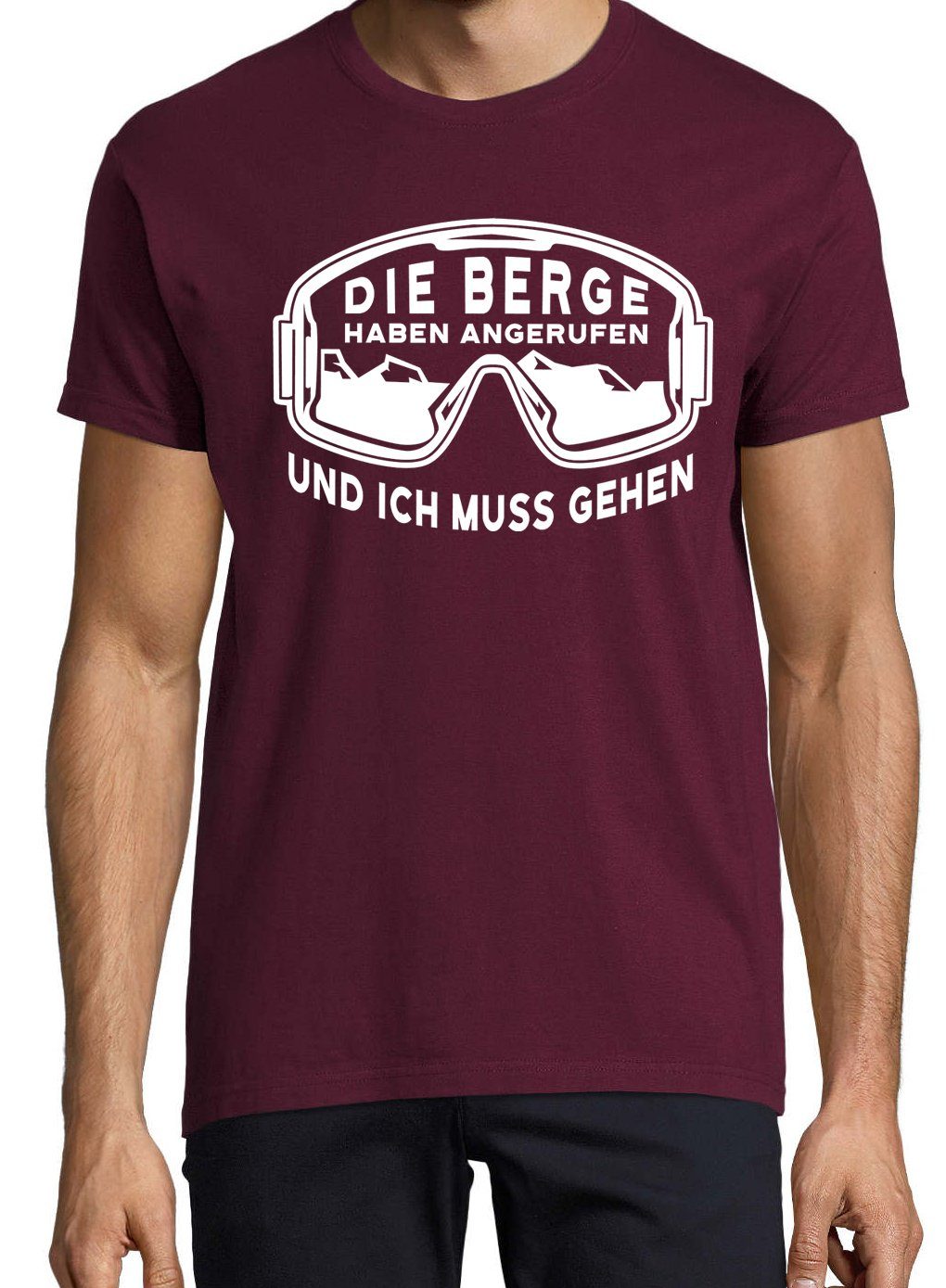 und Die Herren mit Print-Shirt angerufen ich Burgund lustigem Aufdruck Spruch muss Berge T-Shirt haben Youth Designz gehen