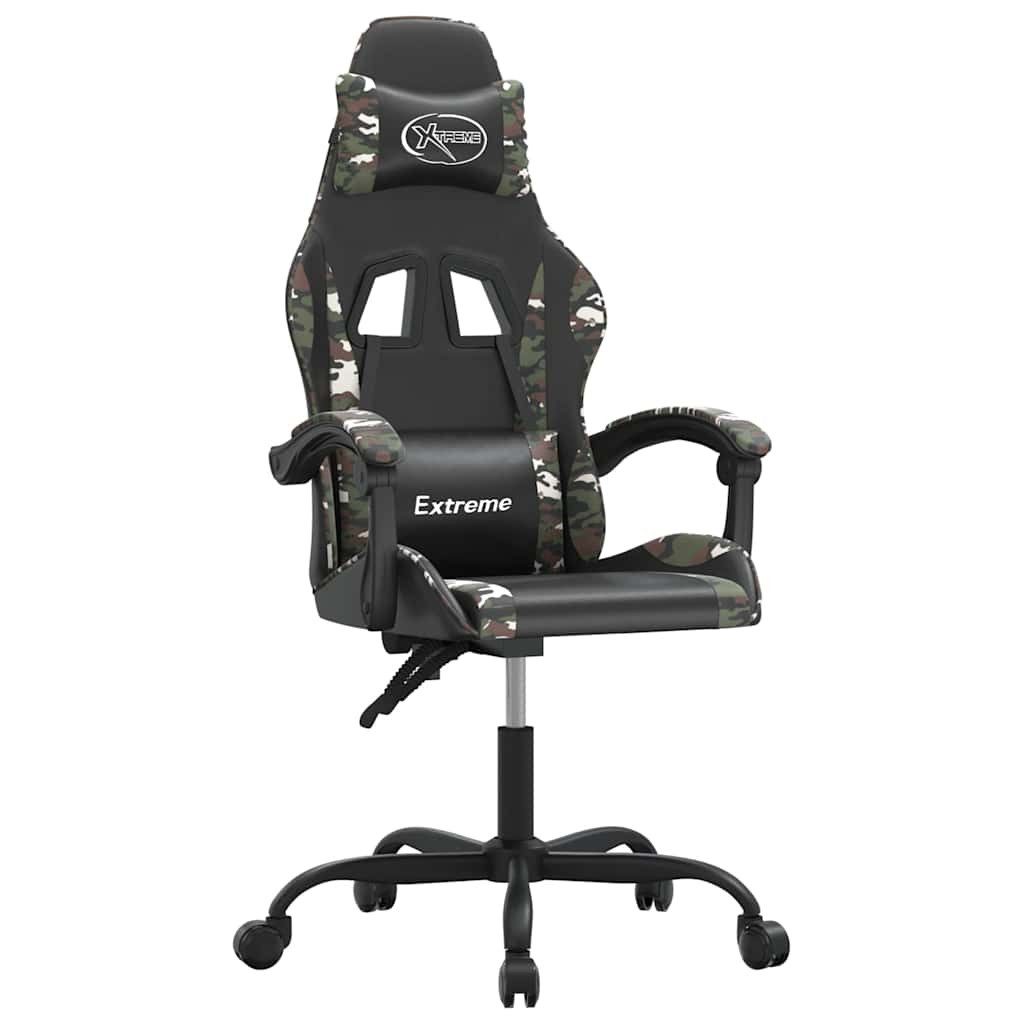 vidaXL Gaming-Stuhl Gaming-Stuhl Schwarz und Tarnfarben Kunstleder (1 St)