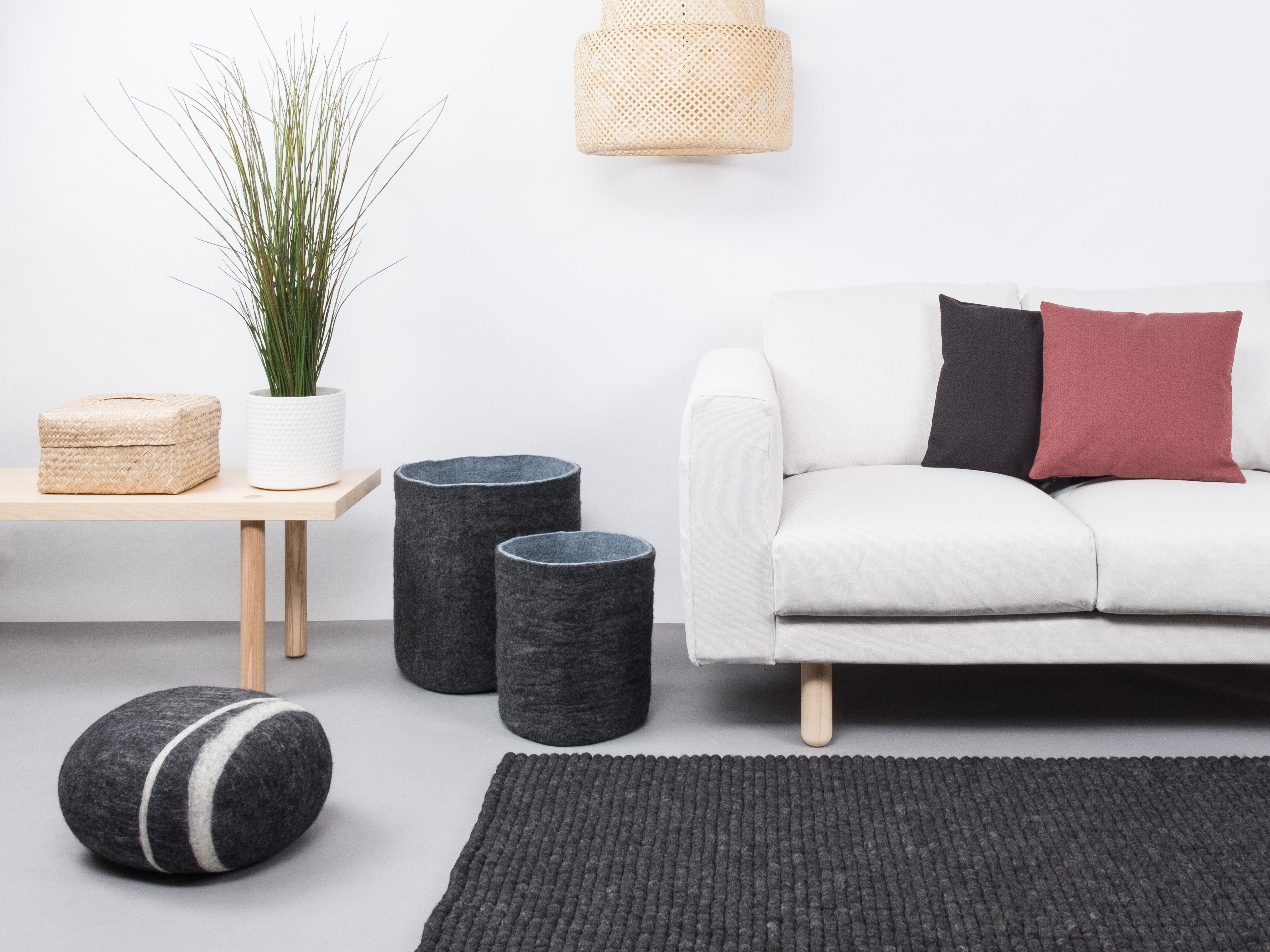 myfelt Wollteppich Hugo Filzkugelteppich eckig, 100% günstig online kaufen