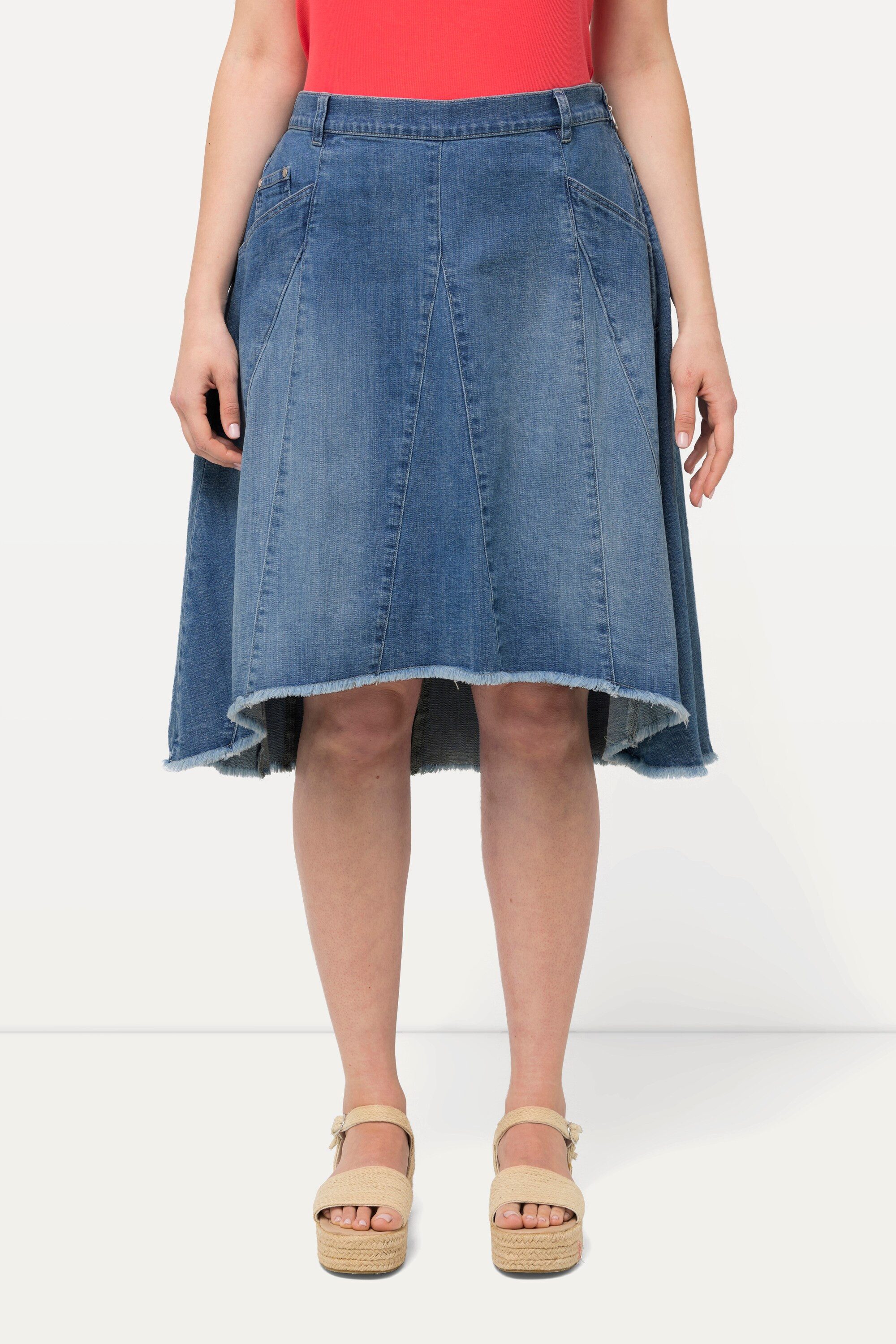 Ulla Popken Jeansrock Jeansrock Godetfalten A-Linie günstig online kaufen