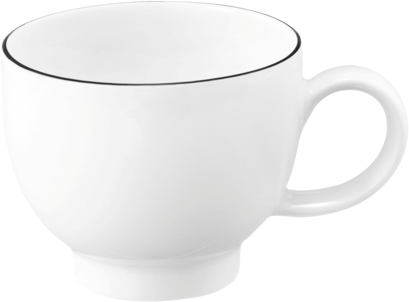 Seltmann Weiden Espressotasse Lido Black Line, 1-tlg., Porzellan, Espressoobertasse 0,09 l