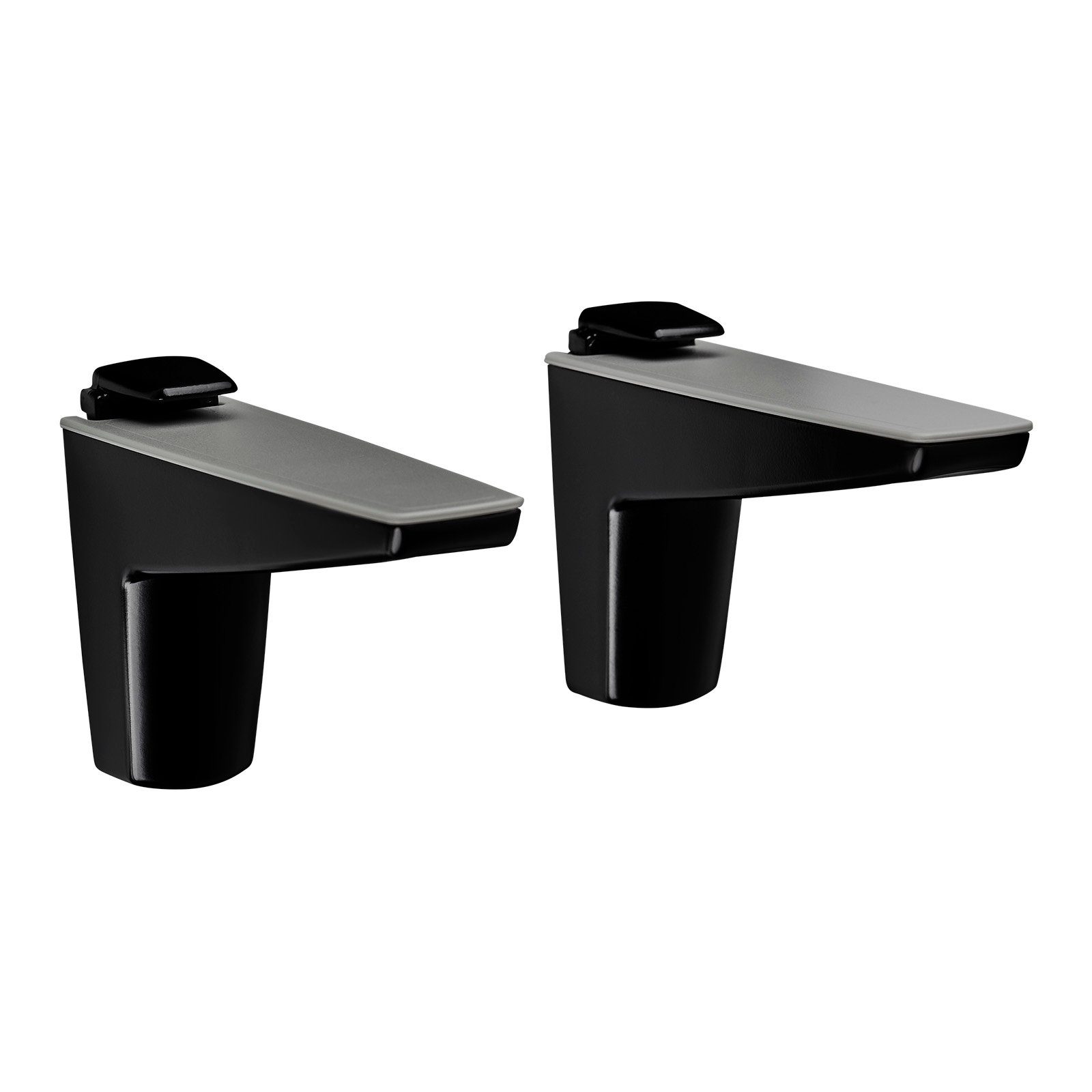 1 SO-TECH® MOON schwarz, Paar Möbelbeschlag S, Glasbodenträger Regalbodenträger