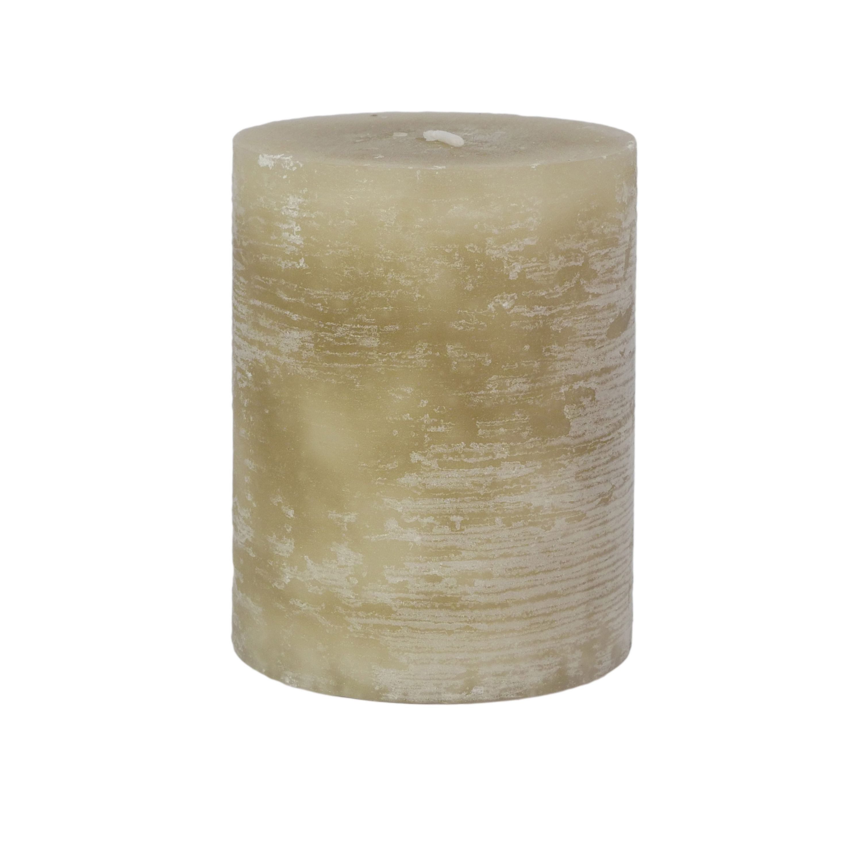 B&S Stumpenkerze Kerze durchgefärbt leinen 7,5 x Ø 7 cm (1-tlg)