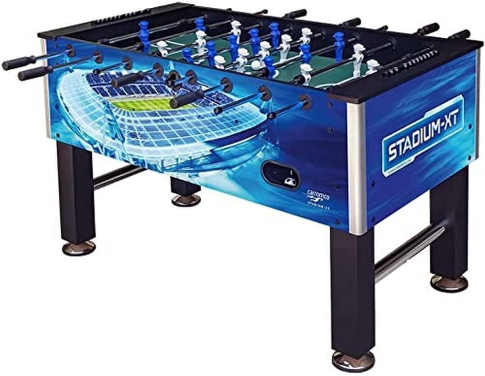 Carromco Kickertisch Stadium-XT - Profi Tischkicker für Erwachsene, 142x75x87,5 cm, Stabiler Korpus, Stahlstangen
