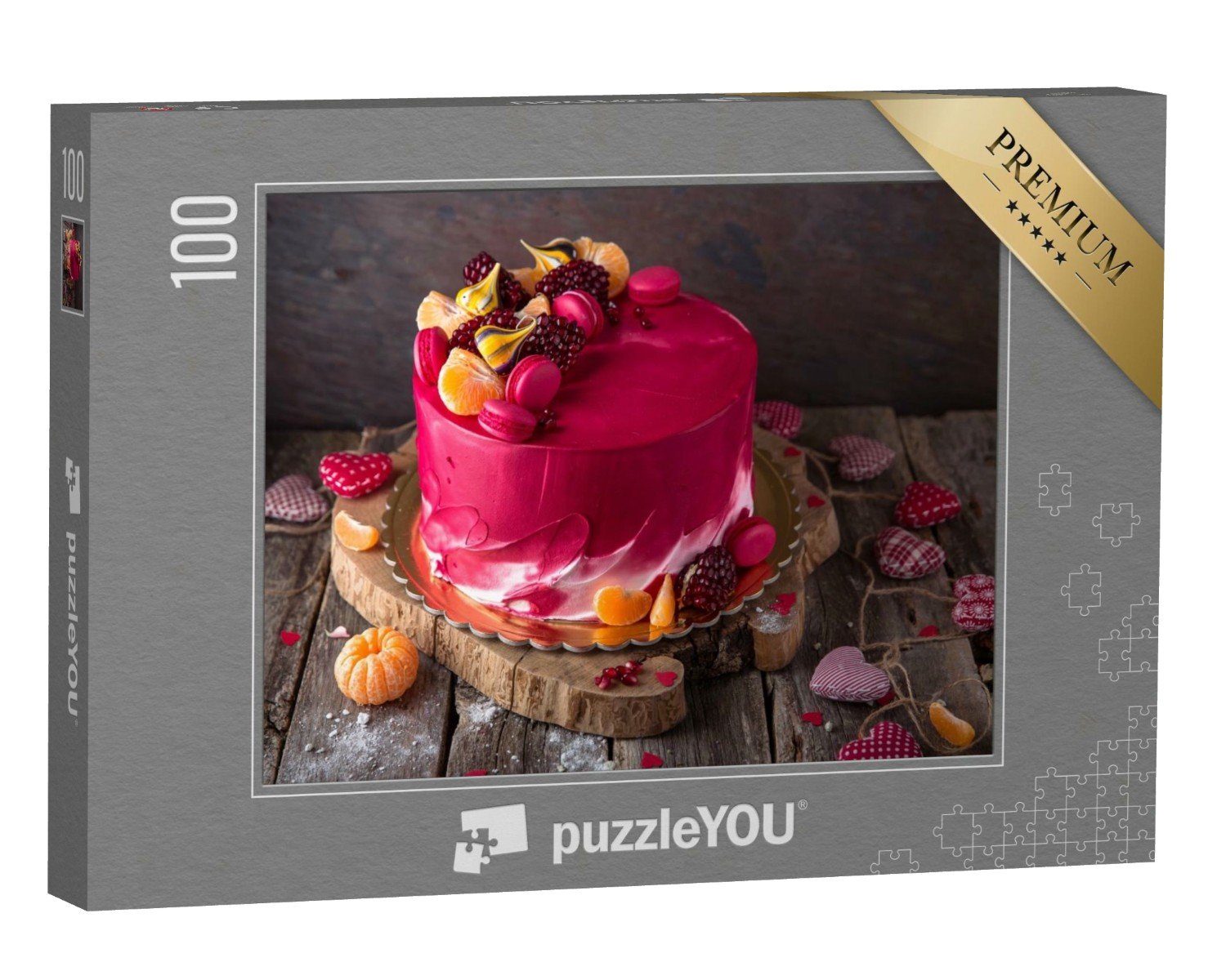 puzzleYOU Puzzle Extravagante Torte in rot mit Wow-Effekt, 100 Puzzleteile, puzzleYOU-Kollektionen Kuchen, Essen und Trinken