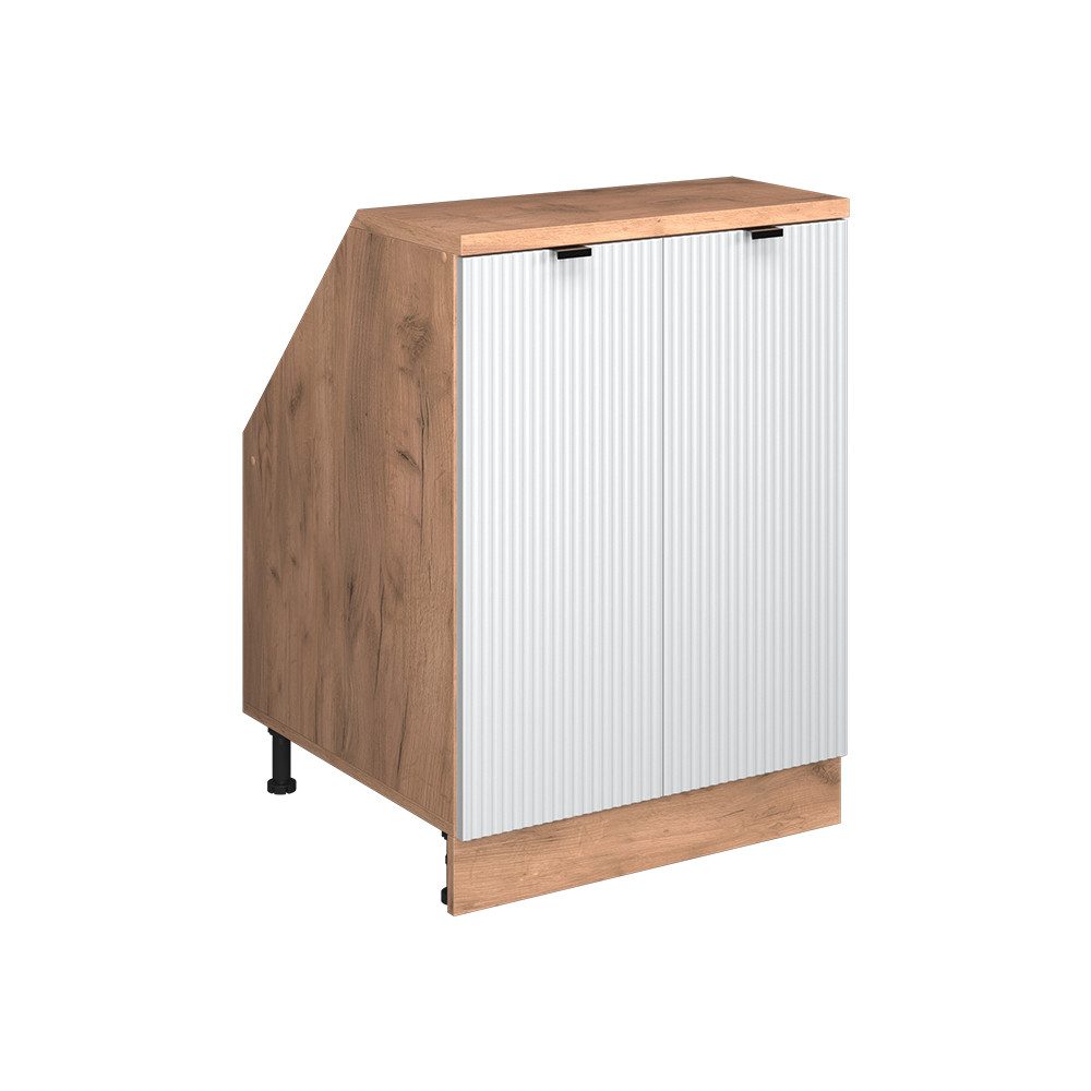 Vicco Kommode Rion, Weiß Riffel, 60 x 81.6 cm mit 2 Türen, Schrankkorpus 60 cm ... (1 St)