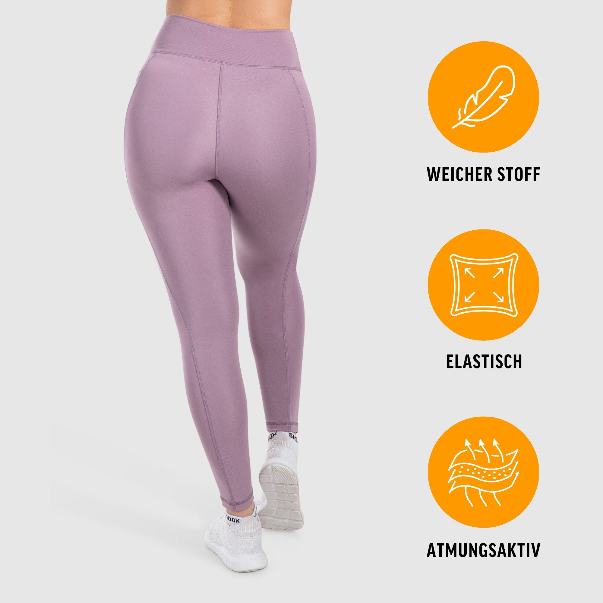 Smilodox Leggings SoftFeel Leticia, High Waist Yogahose mit seitlichen Taschen, Yoga atmungsaktiv, schnelltrocknend, 4-Wege-Stretch, Feuchtigkeitsabweisend