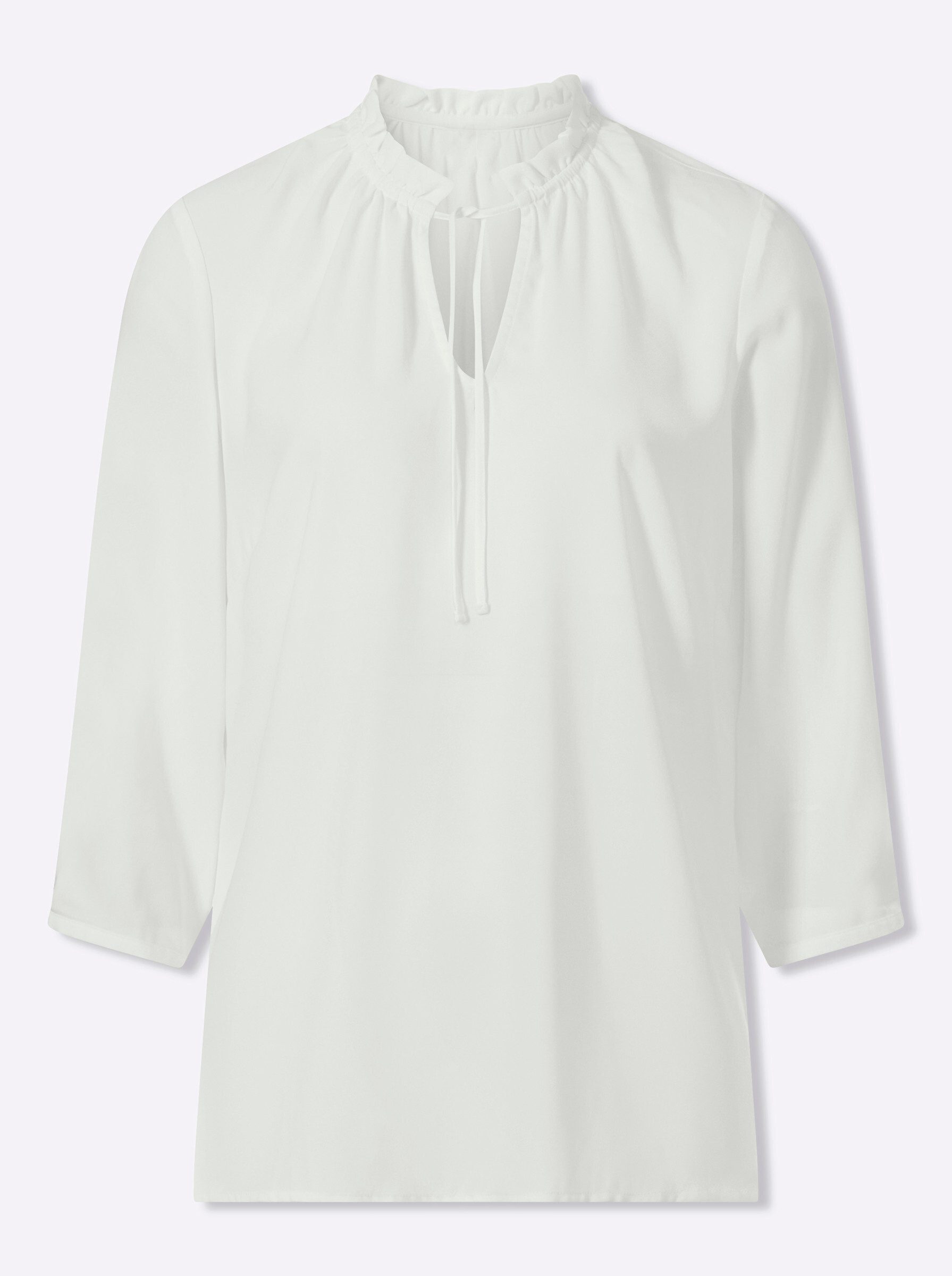 Klassische Bluse Rüschenbluse 3/4-Arm