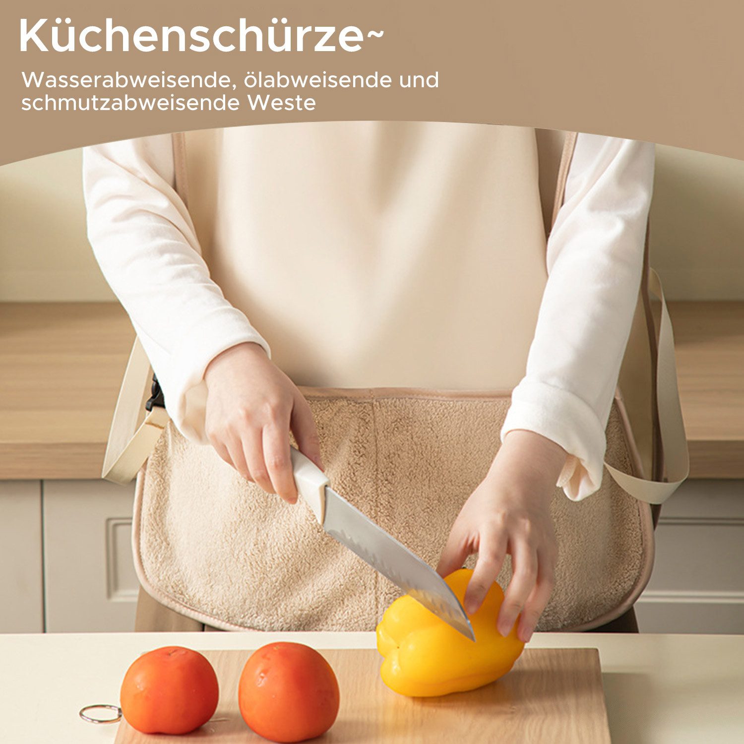 Refttenw Kochschürze Kellnerschürze mit 2 Taschen,wasserabweisend Schürze, günstig online kaufen