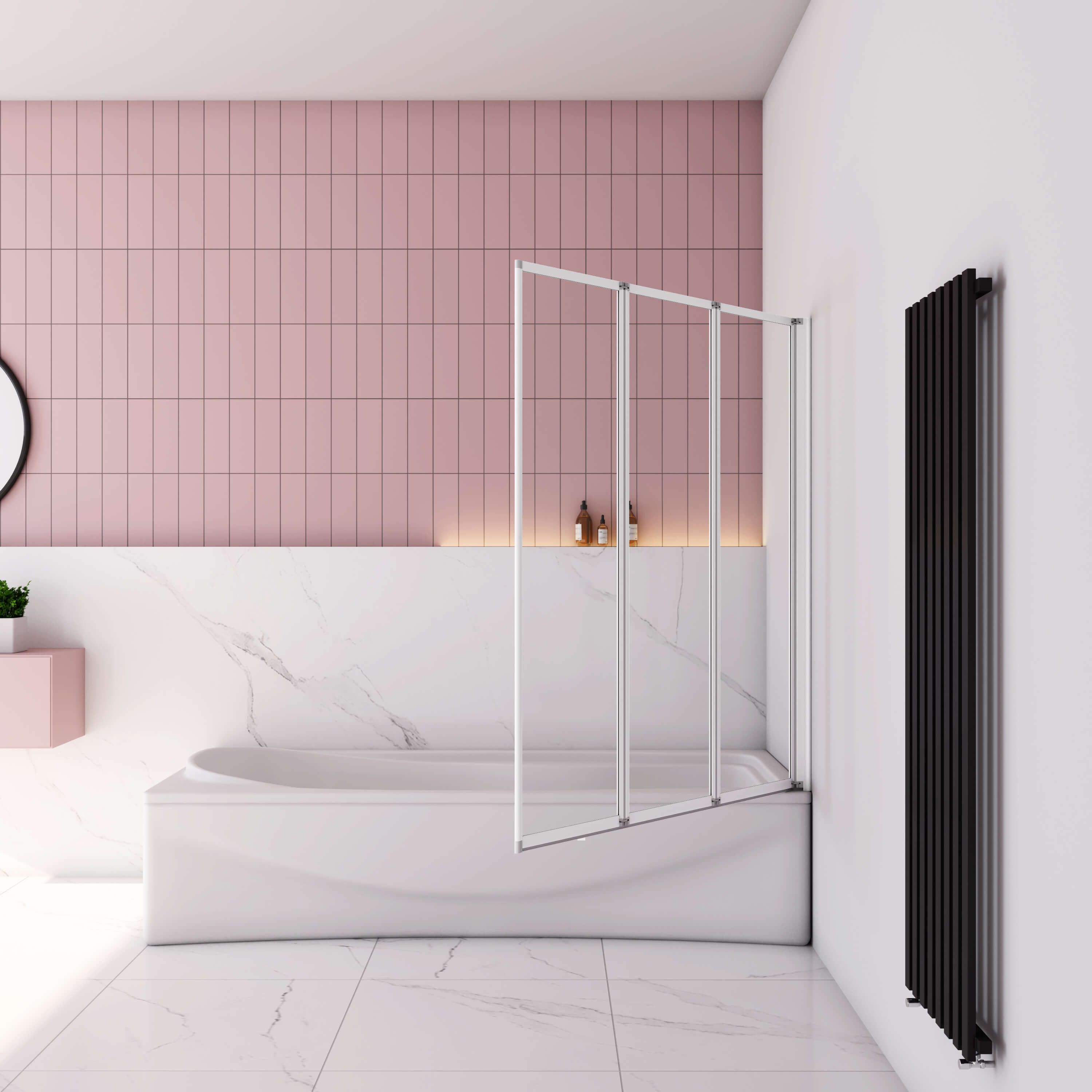 AICA Badewannenaufsatz 3, 4, 5-teilig Faltwand Aufsatz Duschwand Badewanne günstig online kaufen