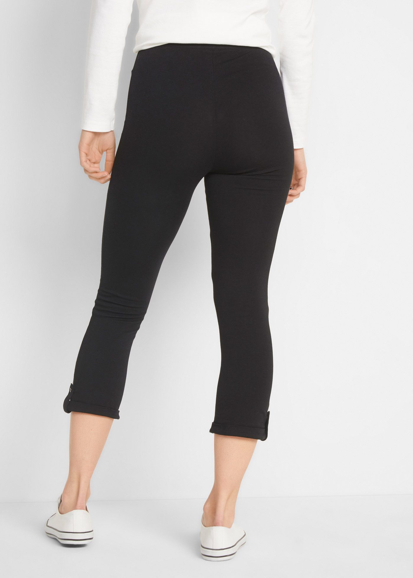 bonprix Caprileggings aus Baumwolle mit Elasthan, Skinny Fit, mit gekrempel günstig online kaufen