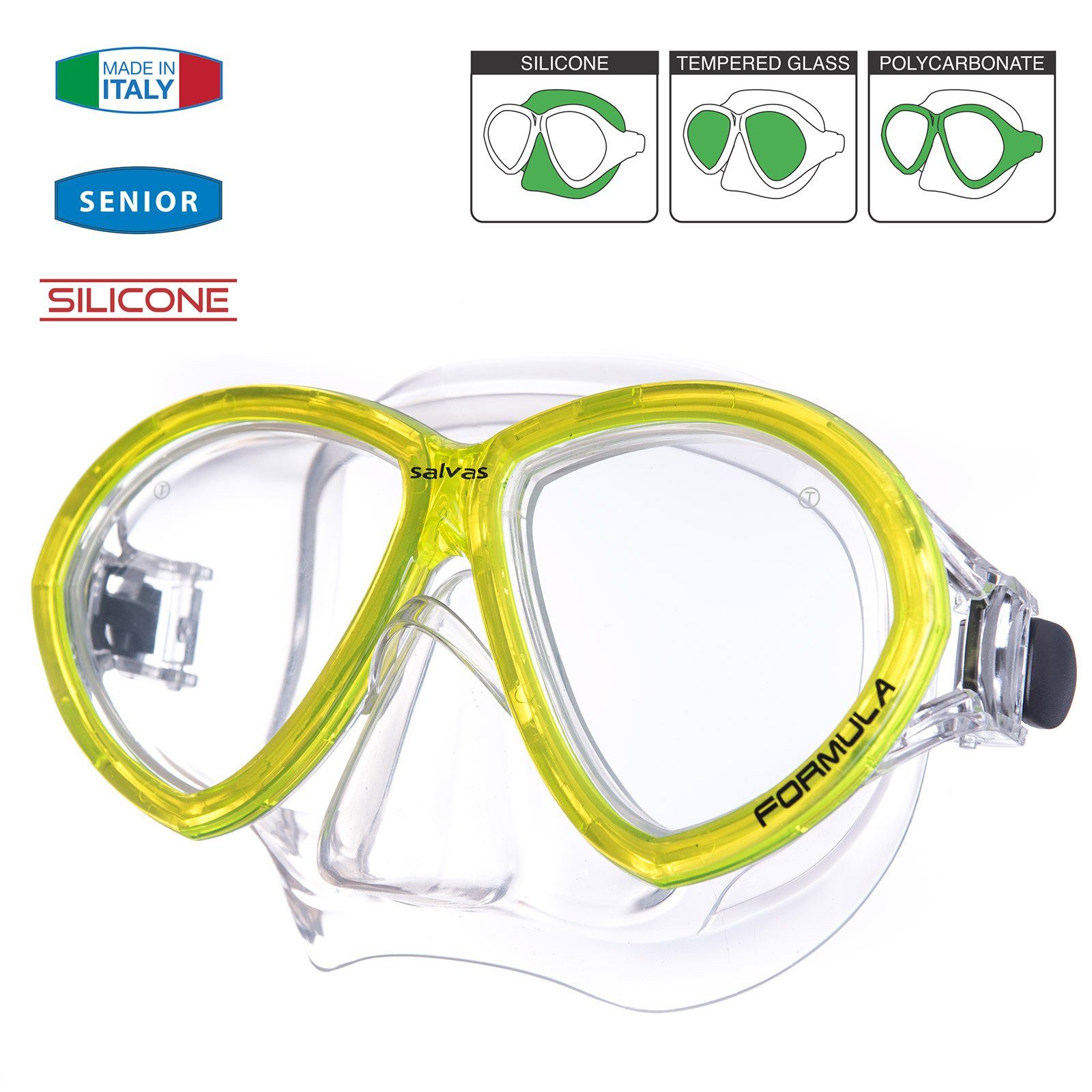 Brille Schnorchel, Schwimm Beschlag Salvas Maske Schwimmbrille Tauch Silikon Formula Erwachsene Gelb