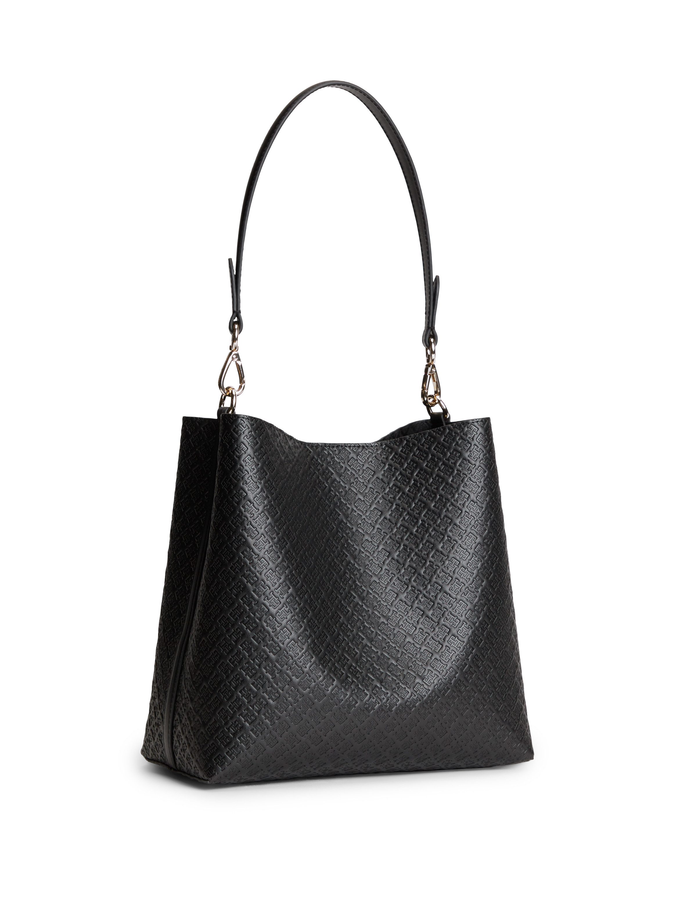 Tommy Hilfiger Schultertasche TH ICON SHOULDER BAG MONO, Damen Handtasche, Shopper mit goldfarbenem TH-Schmuckelement – Bild 3 von 5