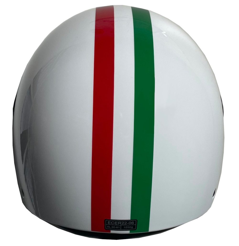 RALLOX Helmets Motorradhelm Jethelm 229 Italia weiß glanz Rollerhelm Motorradhelm S M L XL